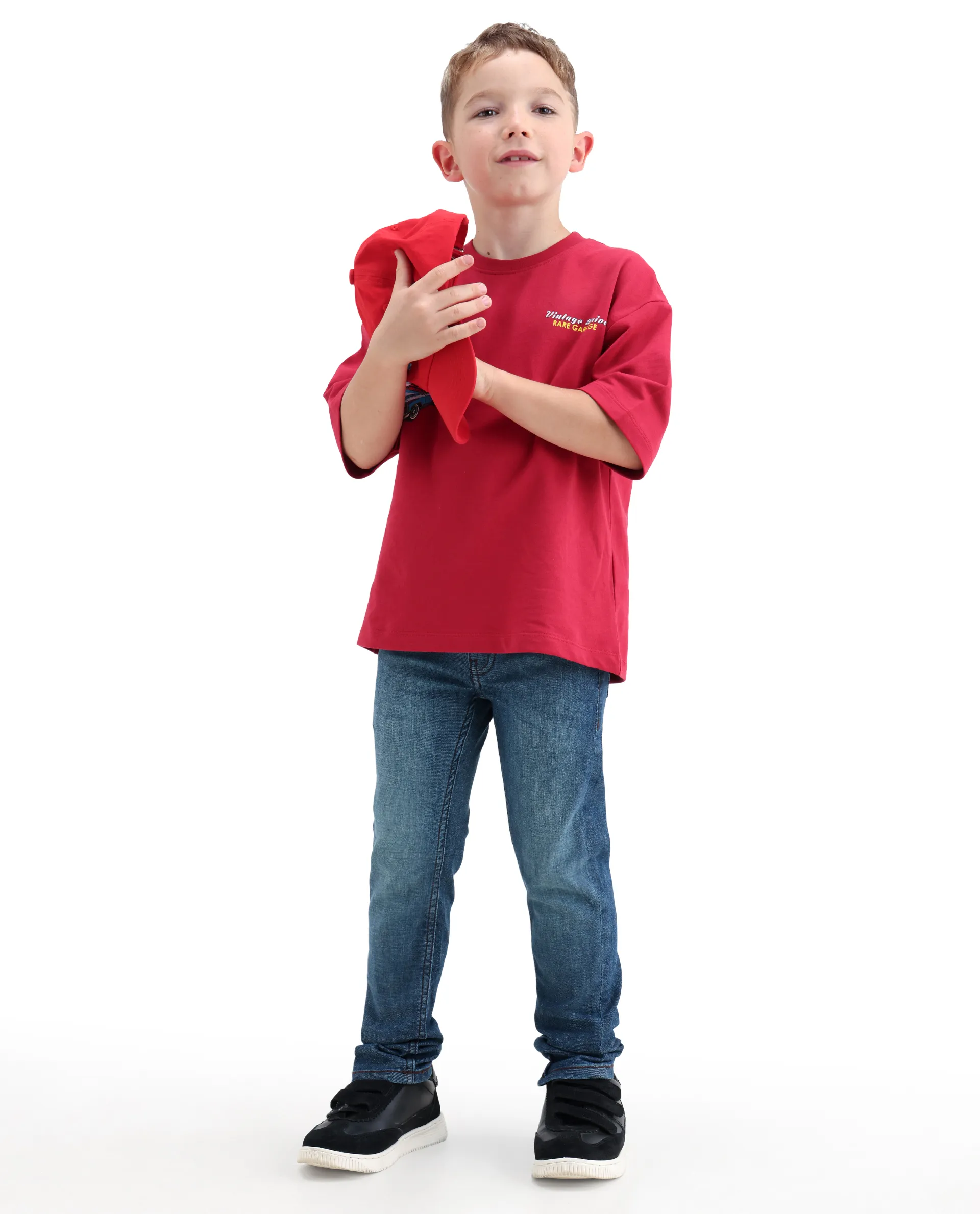 Rare Ones Kids Linus Light Blue Cotton Blend Fabric Zipper Closure Slim Fit Jeans - Image 6