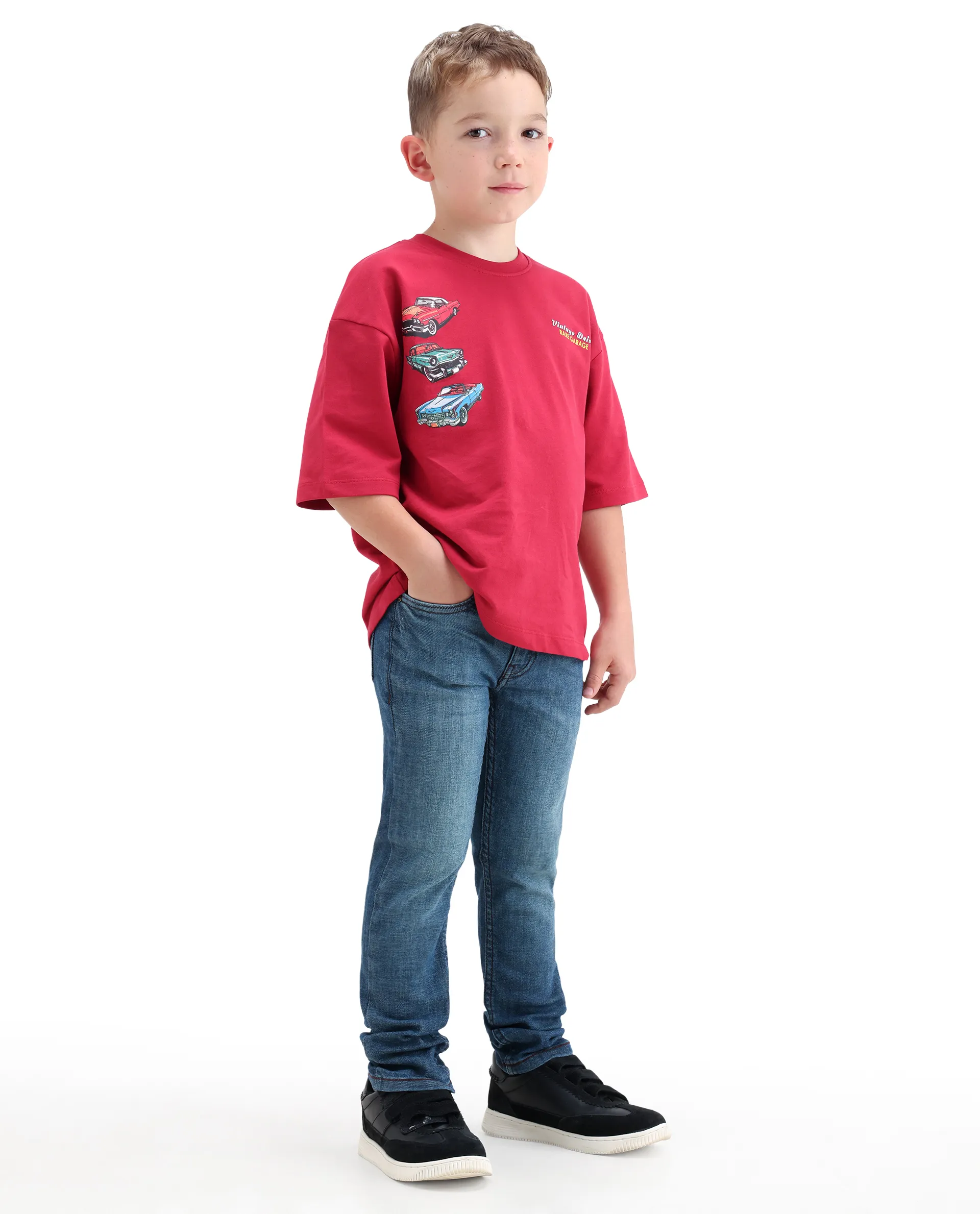 Rare Ones Kids Linus Light Blue Cotton Blend Fabric Zipper Closure Slim Fit Jeans - Image 7