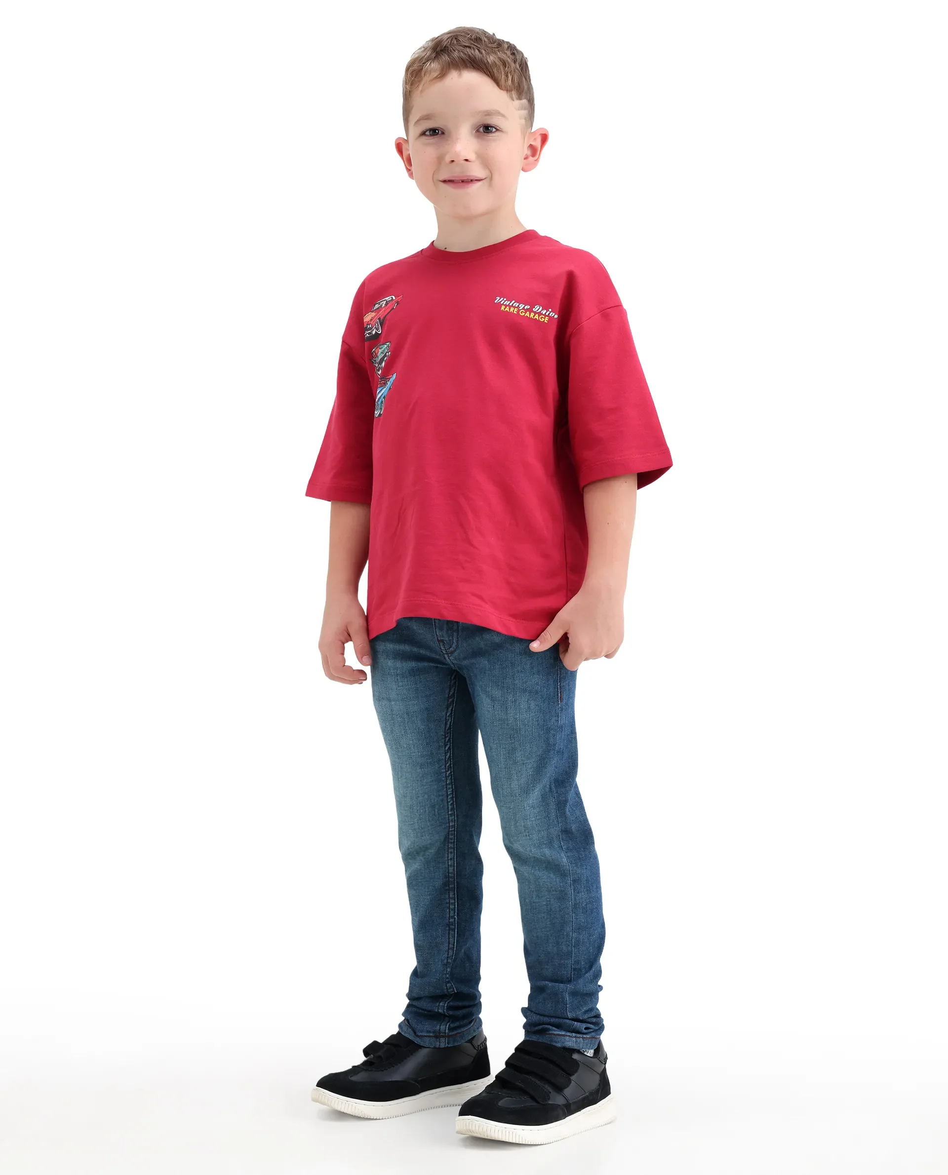 Rare Ones Kids Linus Light Blue Cotton Blend Fabric Zipper Closure Slim Fit Jeans - Image 8