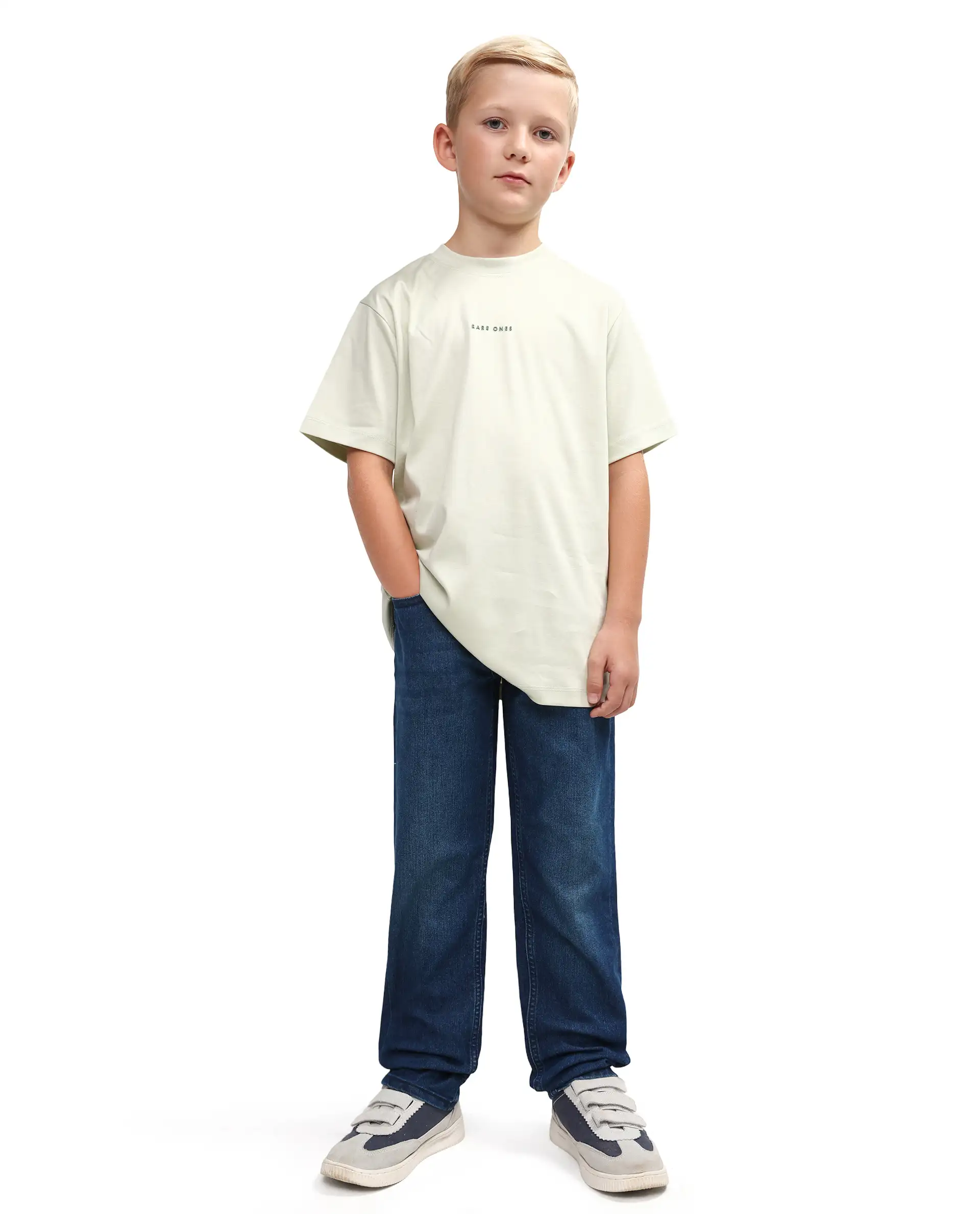 Rare Ones Kids Loet-1 Dark Blue Cotton Blend Fabric Zipper Closure Regular Fit Jeans - Image 3