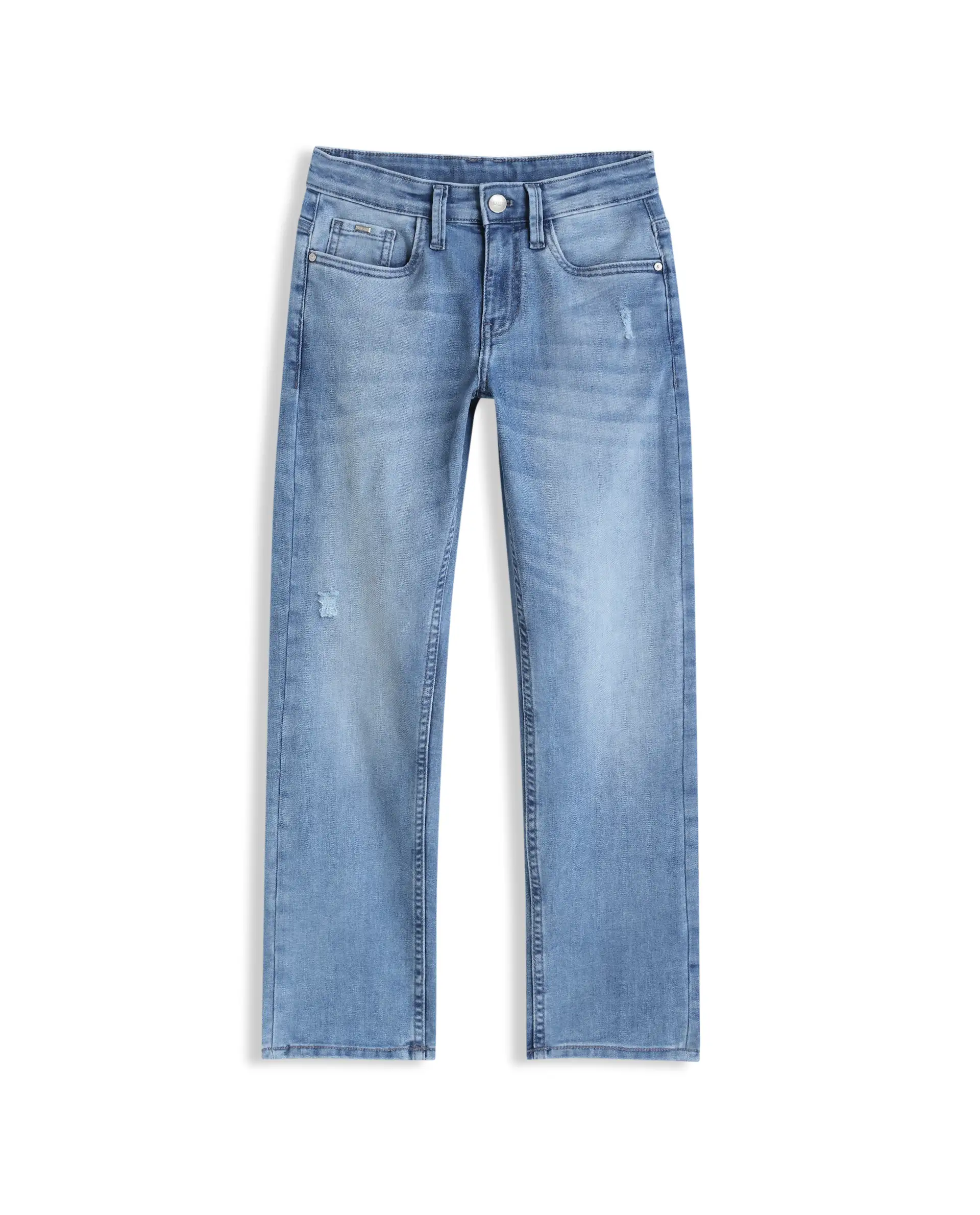 Rare Ones Kids Loet-2 Light Blue Cotton Blend Fabric Zipper Closure Regular Fit Jeans - Image 2
