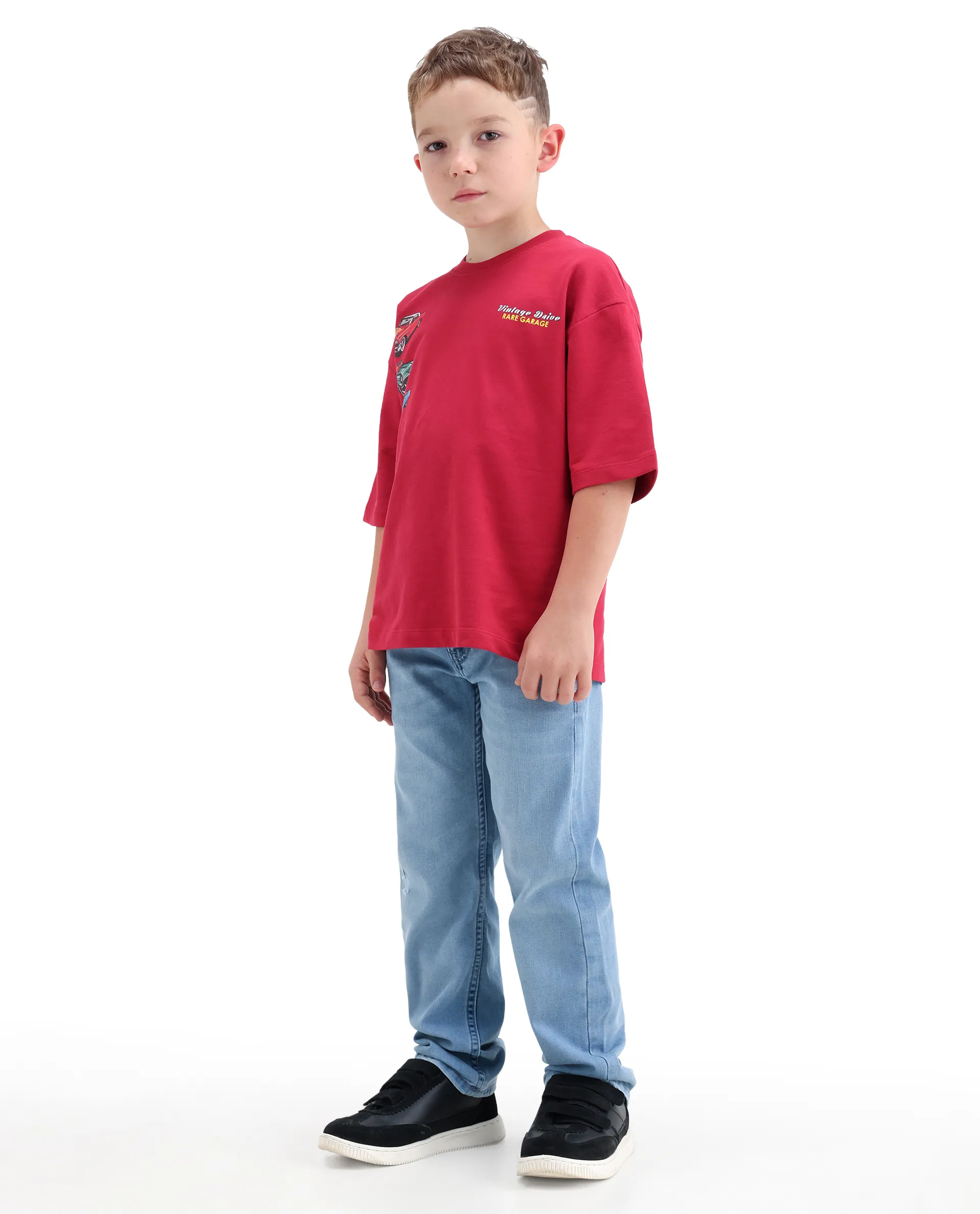 Rare Ones Kids Loet-2 Light Blue Cotton Blend Fabric Zipper Closure Regular Fit Jeans - Image 8