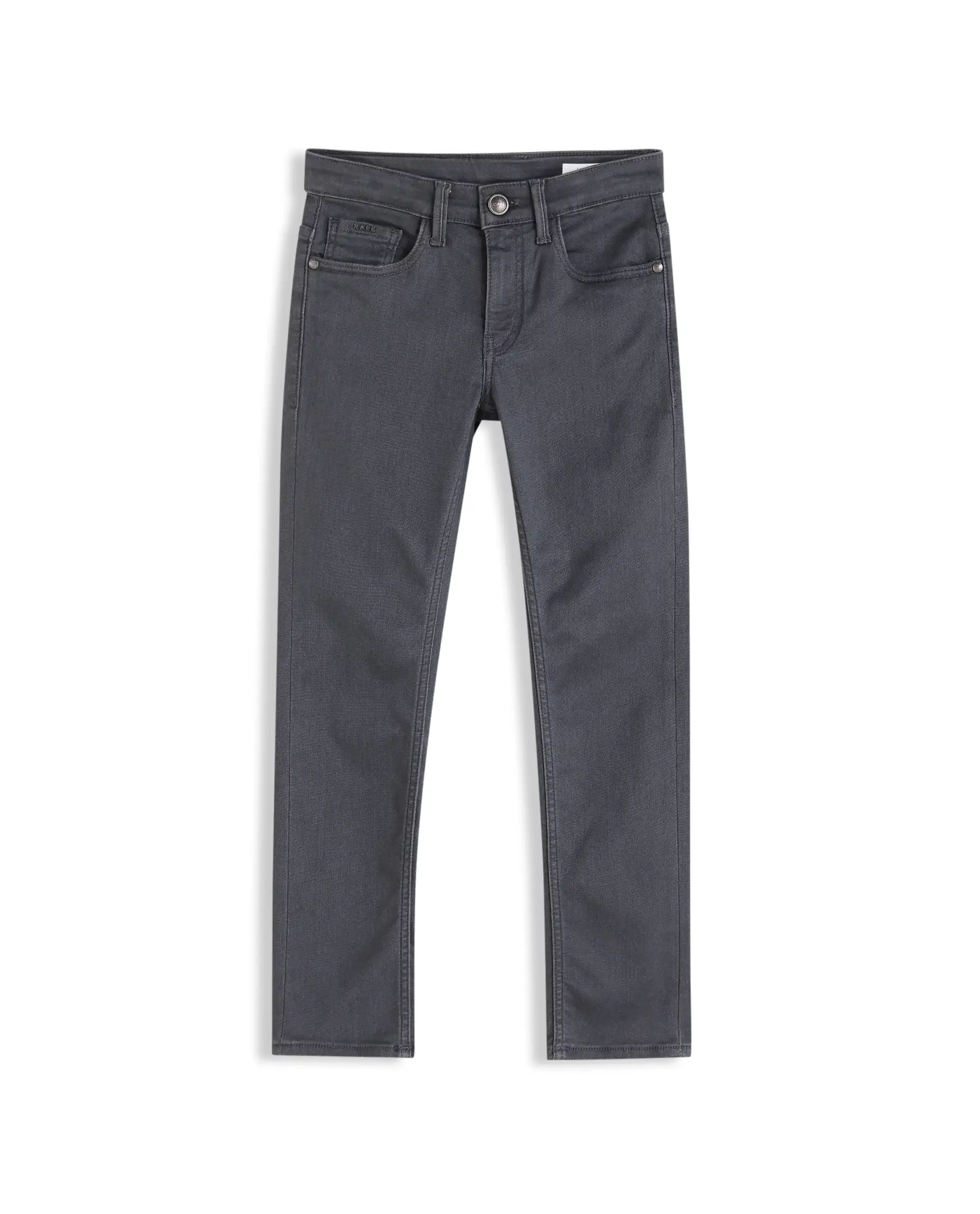 Rare Ones Kids Simon Grey Cotton Blend Fabric Button Closure Slim Fit Jeans - Image 2