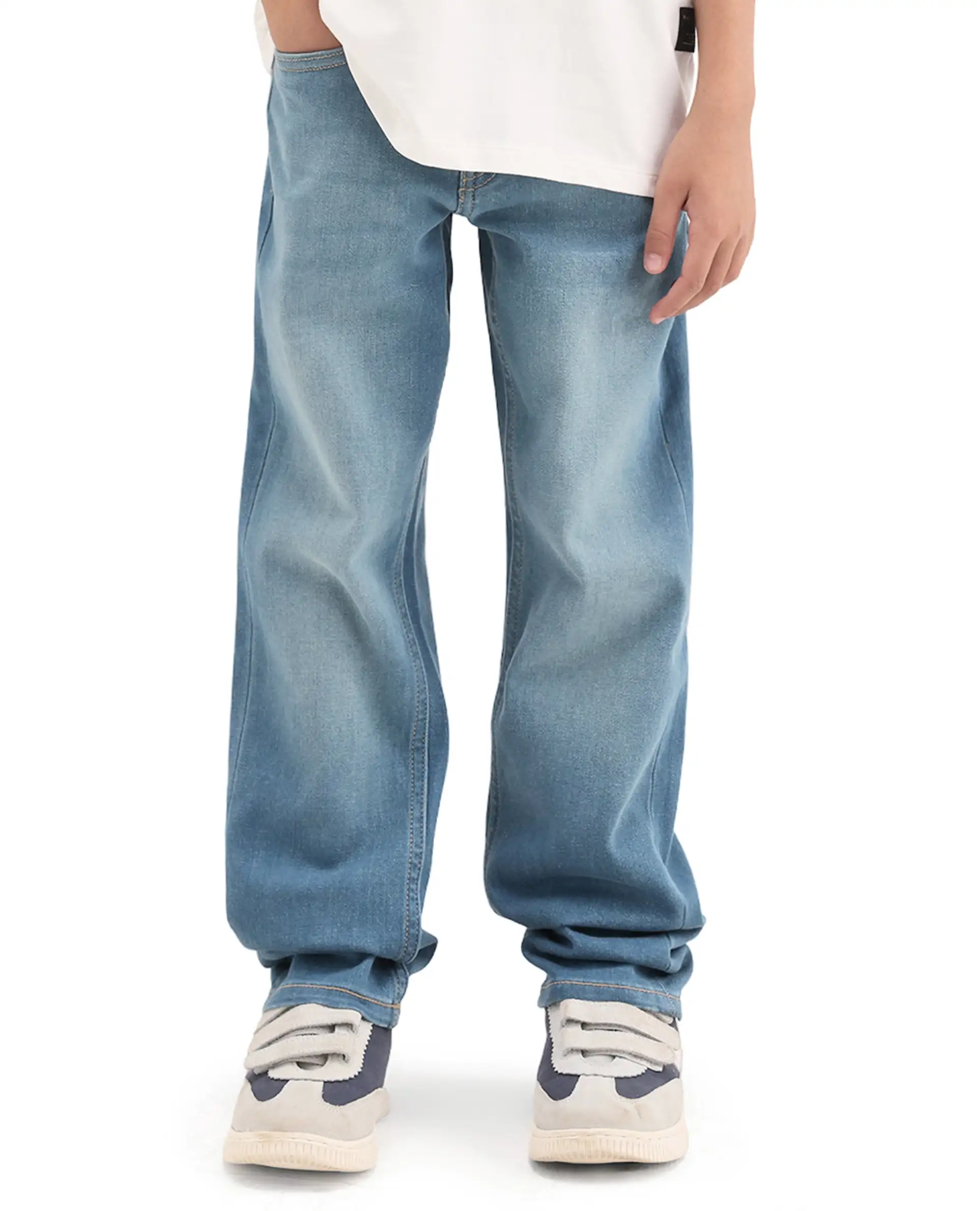 Rare Ones Kids Tom Blue Cotton Blend Fabric Zipper Closure Regular Fit Jeans - Image 2