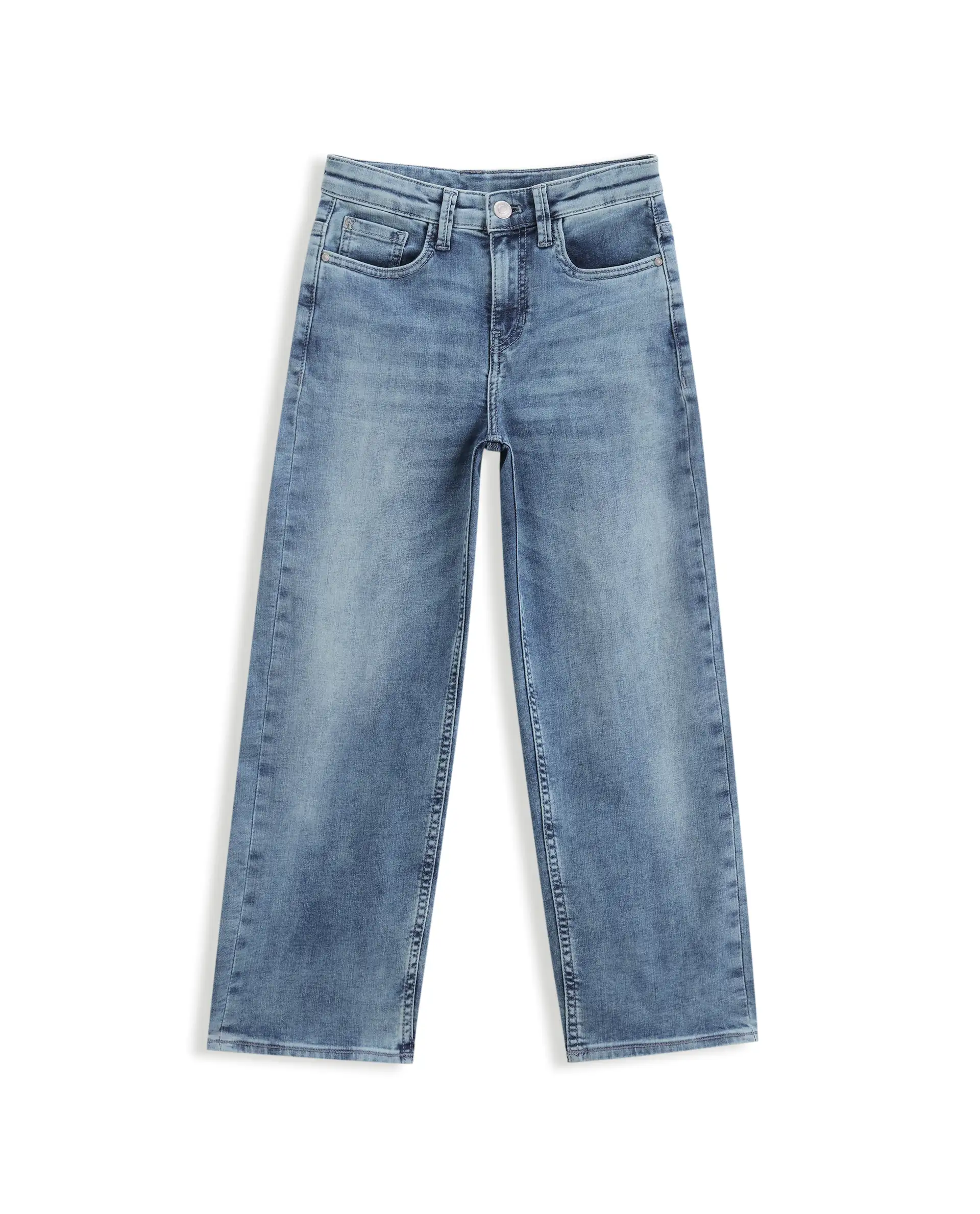 Rare Ones Kids Xavi-2 Light Blue Cotton Blend Fabric Zipper Closure Relaxed Fit Jeans - Image 2
