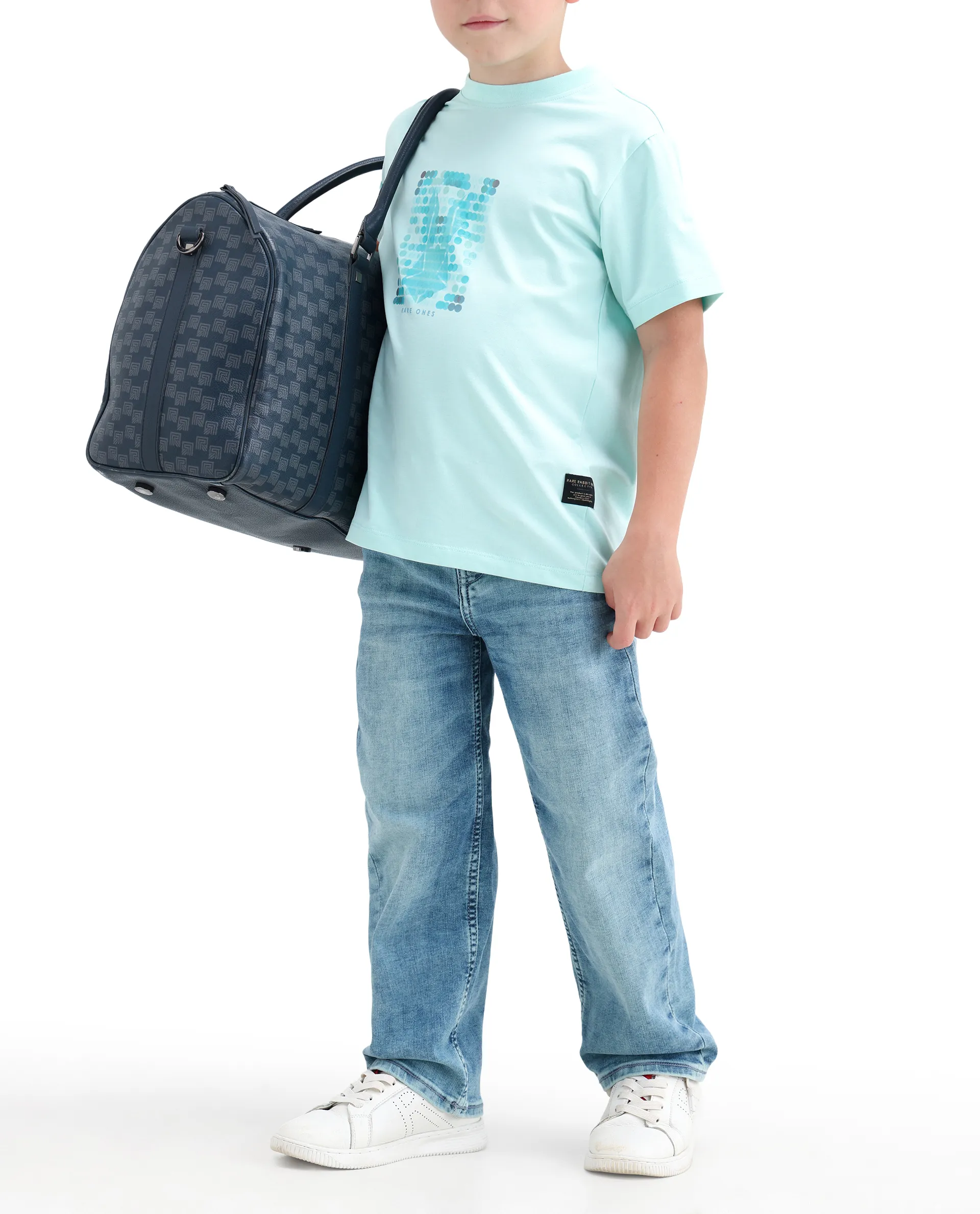 Rare Ones Kids Xavi-2 Light Blue Cotton Blend Fabric Zipper Closure Relaxed Fit Jeans - Image 3