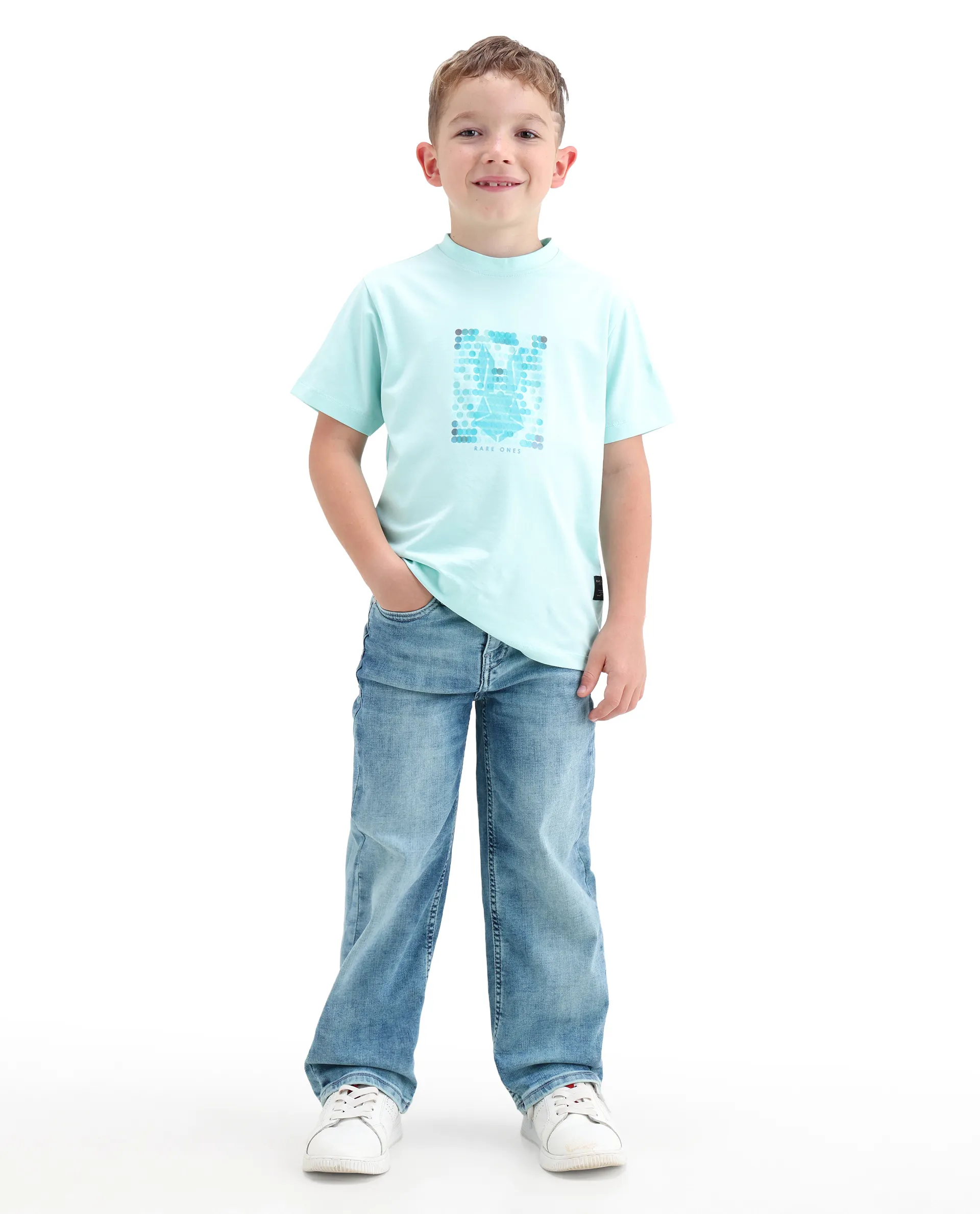 Rare Ones Kids Xavi-2 Light Blue Cotton Blend Fabric Zipper Closure Relaxed Fit Jeans - Image 6