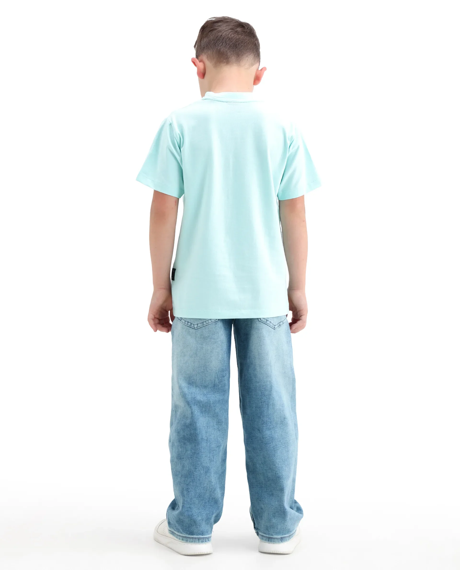 Rare Ones Kids Xavi-2 Light Blue Cotton Blend Fabric Zipper Closure Relaxed Fit Jeans - Image 9
