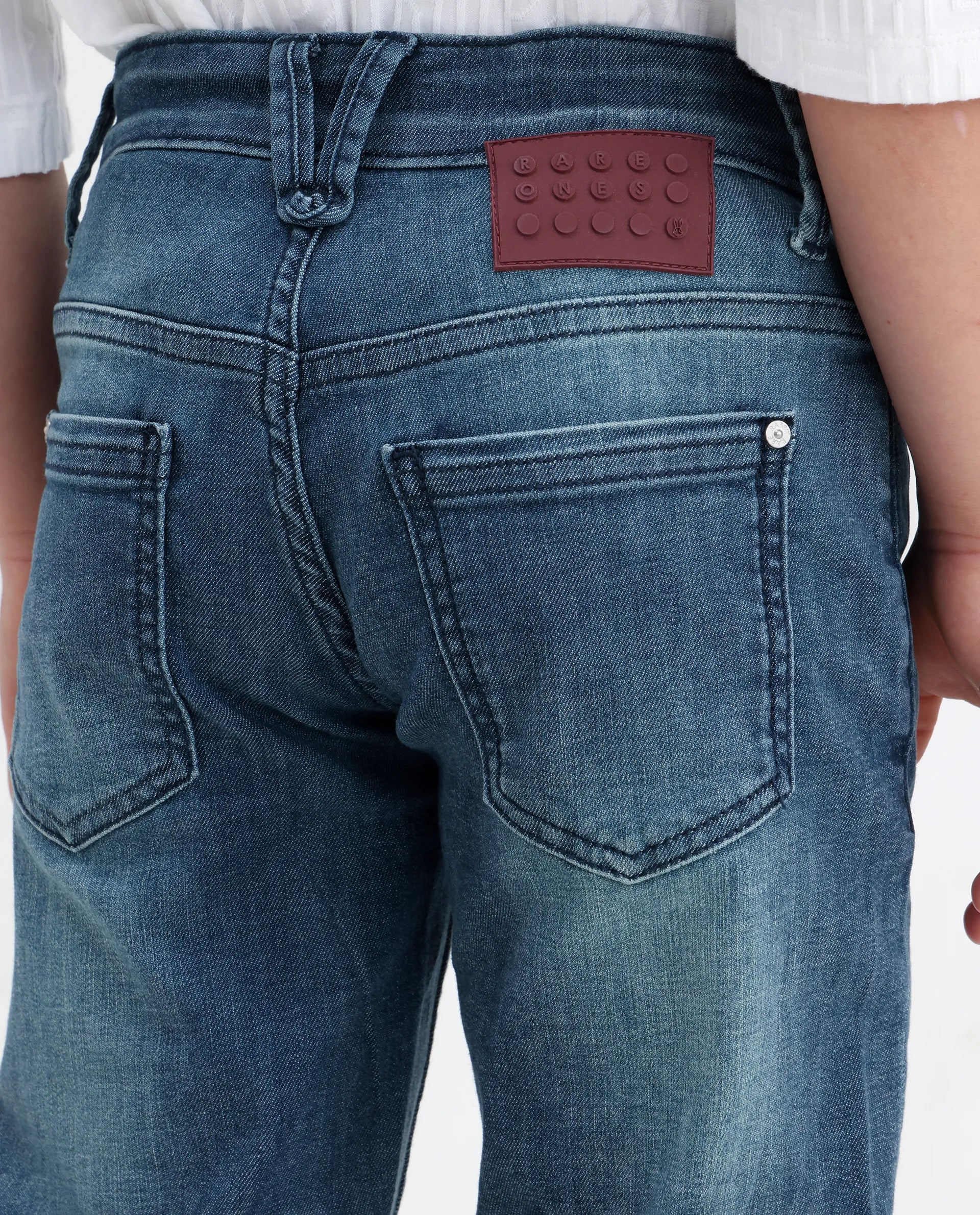 Rare Ones Kids Ziggy Dark Blue Cotton Blend Fabric Button And Zipper Closure Relaxed Fit Jeans - Image 5