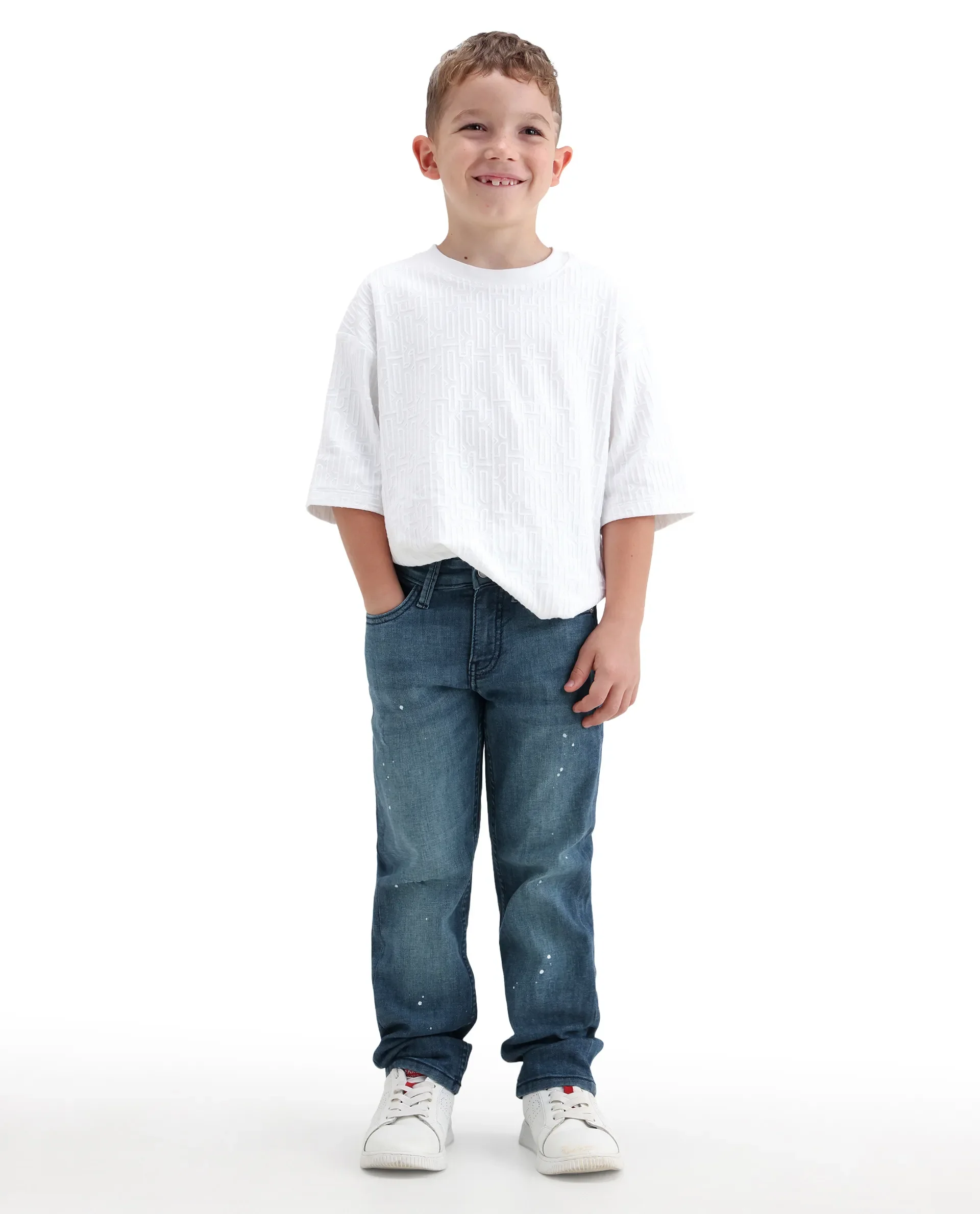 Rare Ones Kids Ziggy Dark Blue Cotton Blend Fabric Button And Zipper Closure Relaxed Fit Jeans - Image 6