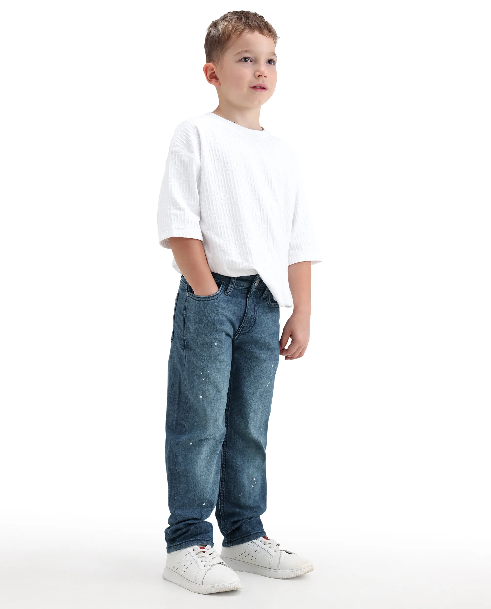 Rare Ones Kids Ziggy Dark Blue Cotton Blend Fabric Button And Zipper Closure Relaxed Fit Jeans - Image 7