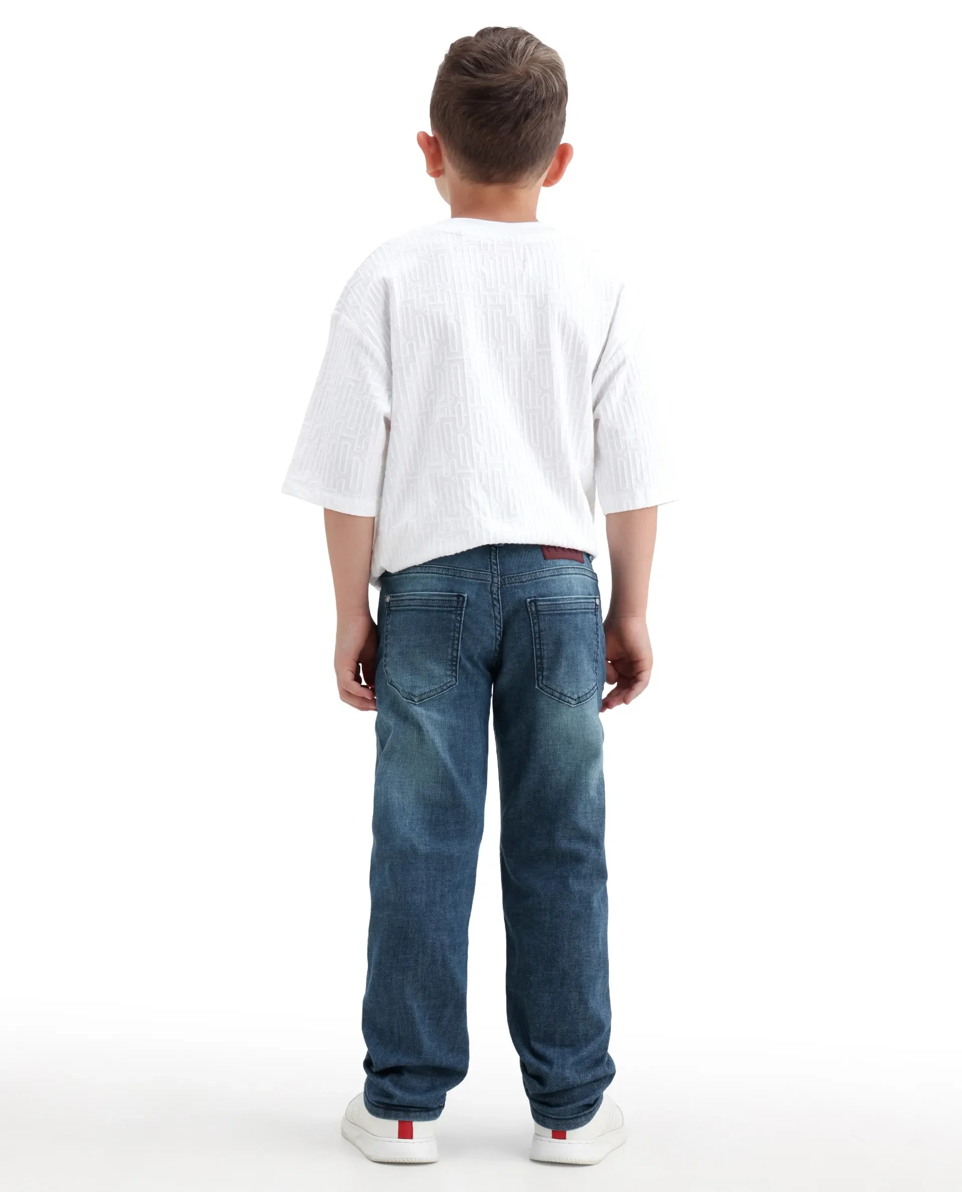 Rare Ones Kids Ziggy Dark Blue Cotton Blend Fabric Button And Zipper Closure Relaxed Fit Jeans - Image 9