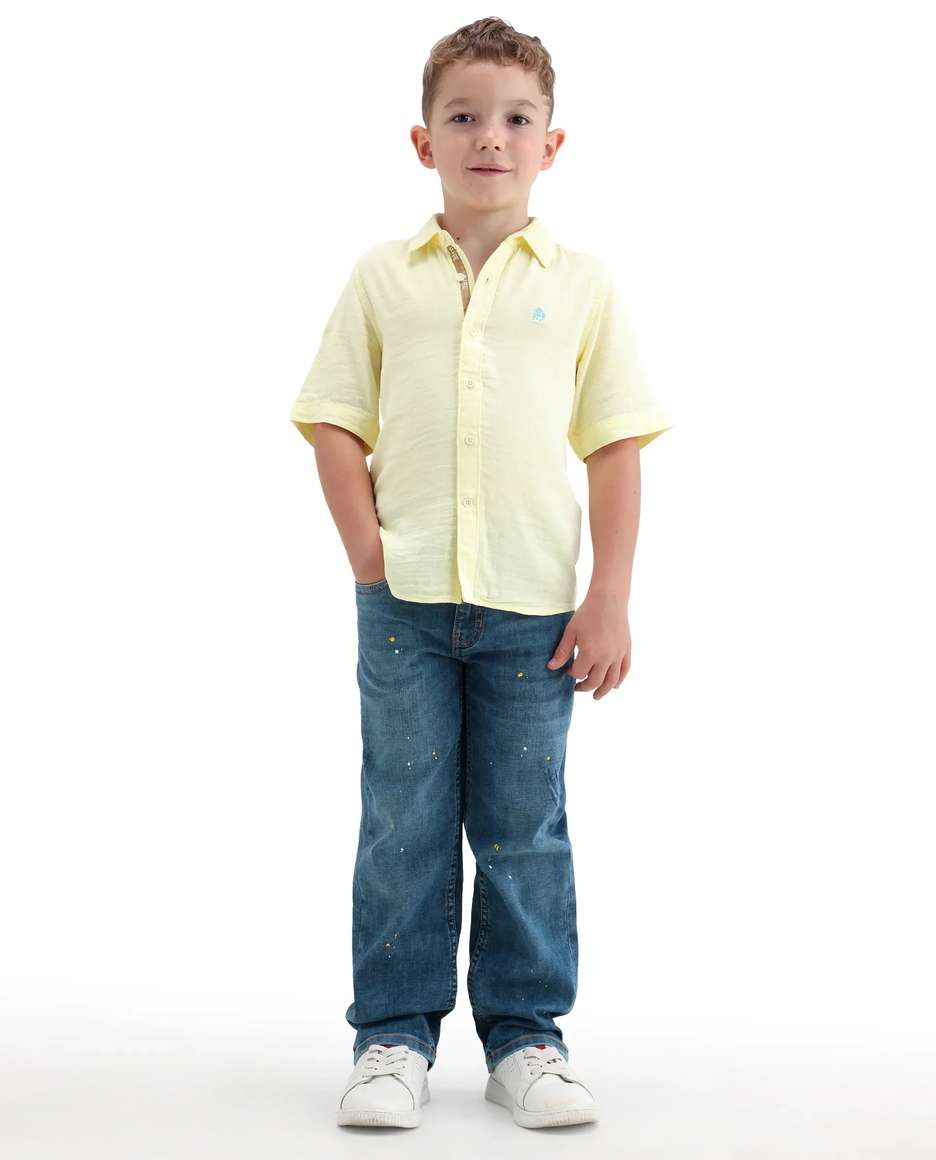Rare Ones Kids Zigo Light Blue Cotton Blend Fabric Zipper Closure Relaxed Fit Jeans - Image 4