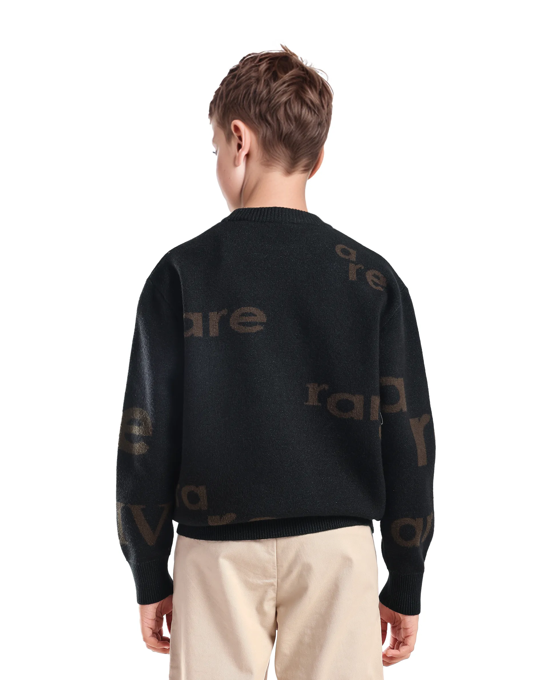 Rare Ones Kids Dio Dark Green Viscose Blend All Over Print Slip-On Closure Relaxed Fit Sweater - Image 7