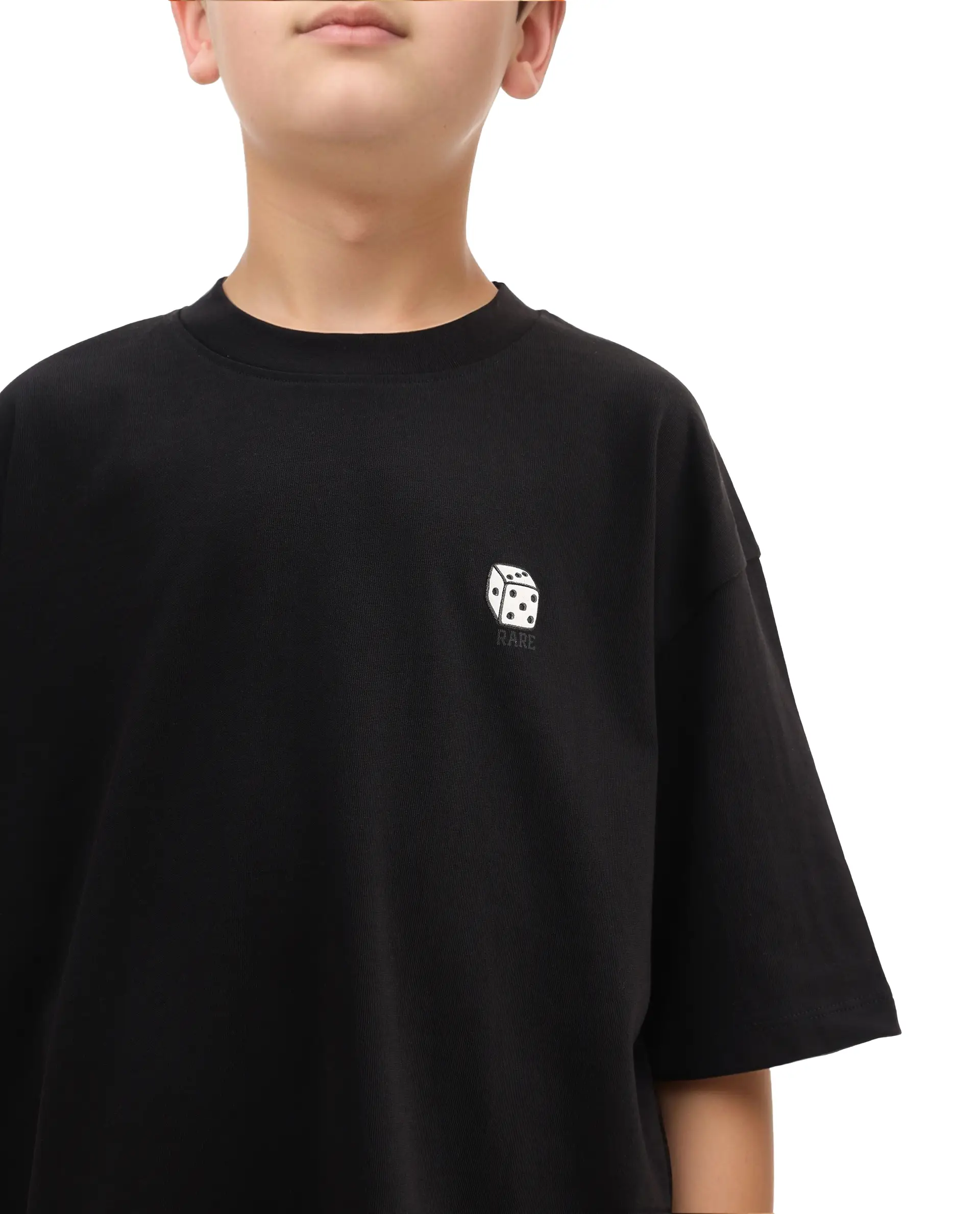 Rare Ones Kids Drake Black Cotton Solid Slip-On Closure Oversized Fit T-Shirt - Image 4