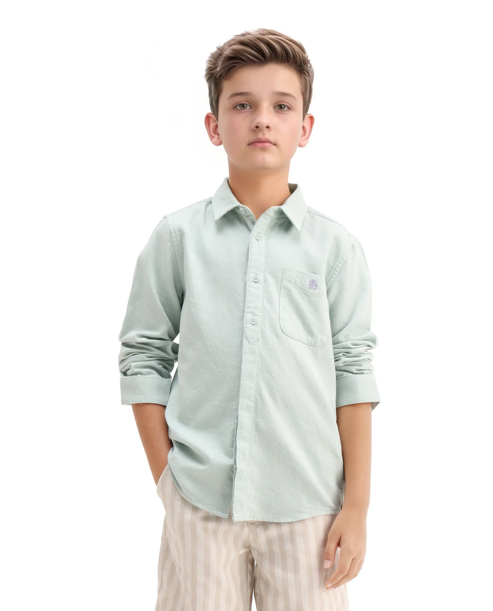 Rare Ones Kids Hart Blue Cotton Solid Button Closure Boxy Fit Shirt - Image 3