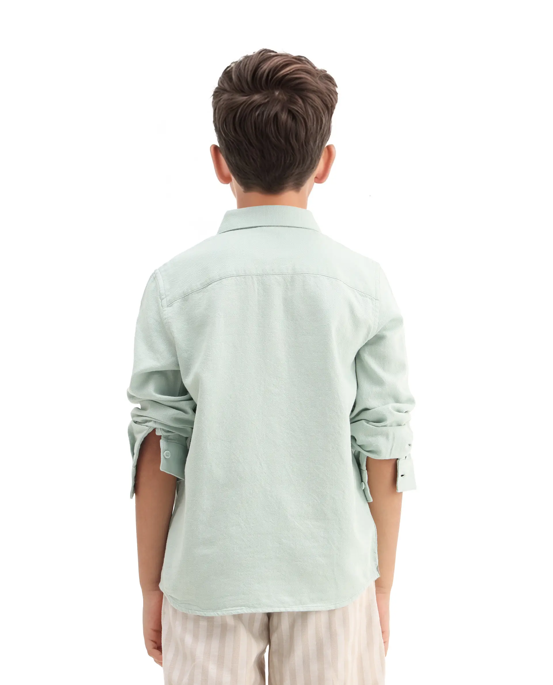 Rare Ones Kids Hart Blue Cotton Solid Button Closure Boxy Fit Shirt - Image 7