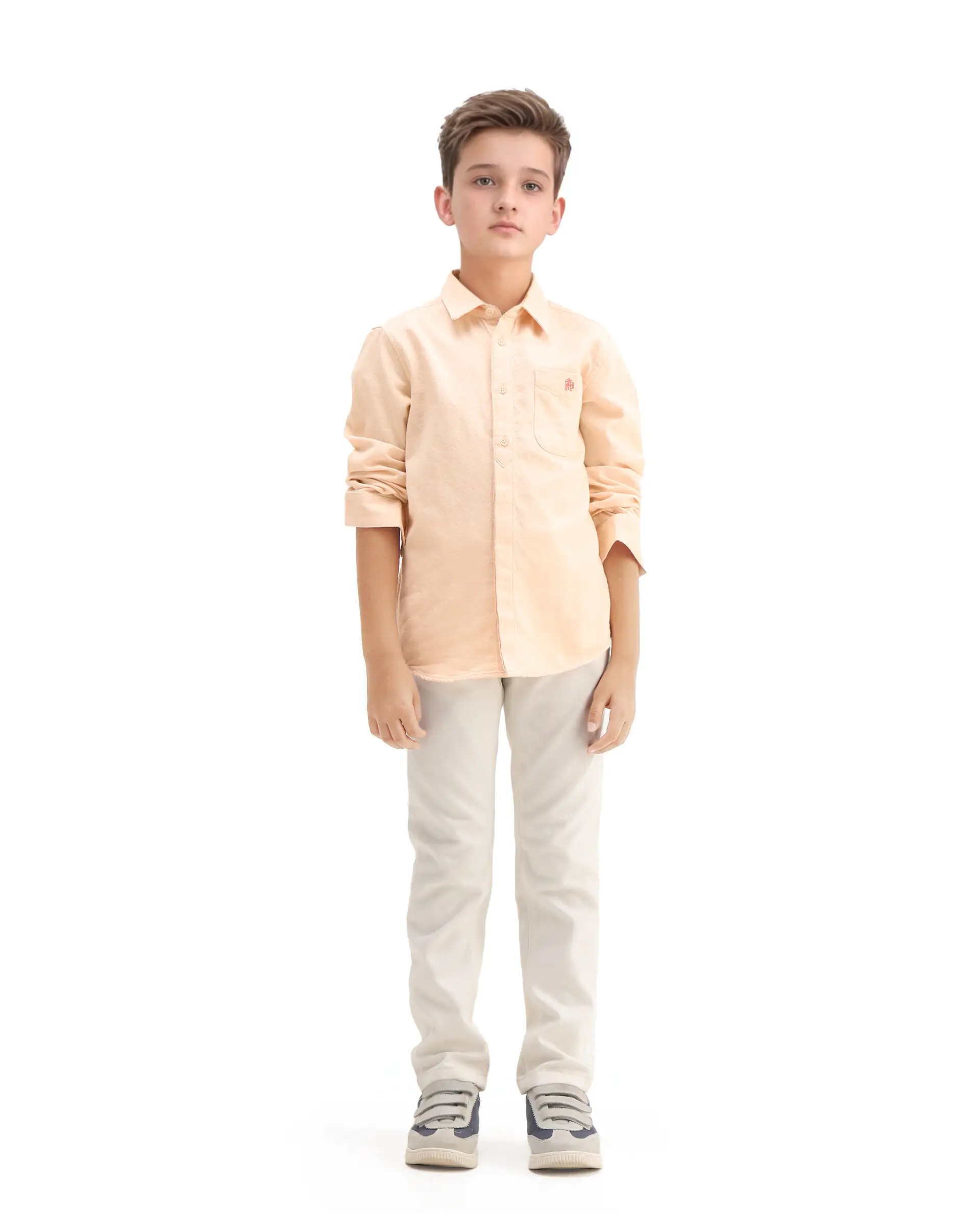 Rare Ones Kids Hart Yellow Cotton Solid Button Closure Boxy Fit Shirt - Image 2