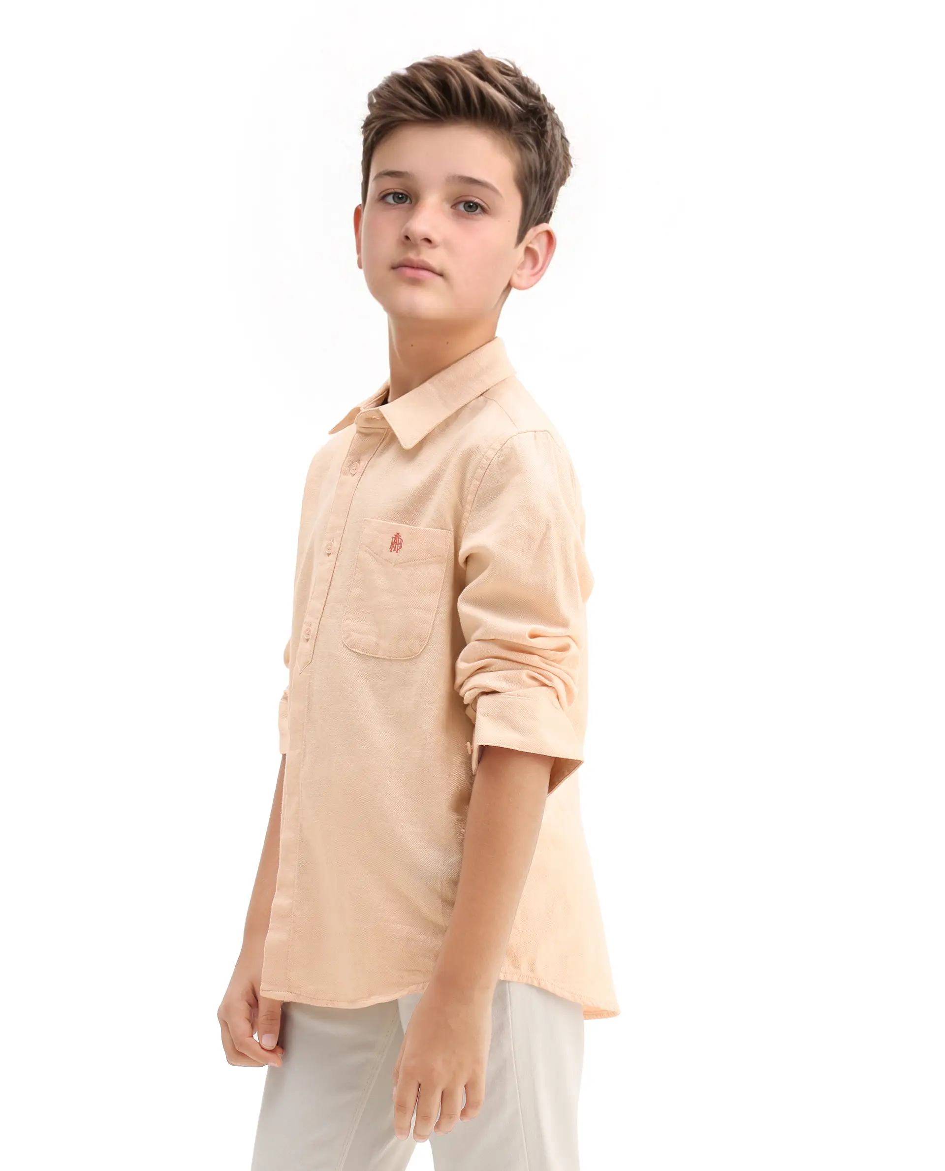 Rare Ones Kids Hart Yellow Cotton Solid Button Closure Boxy Fit Shirt - Image 6