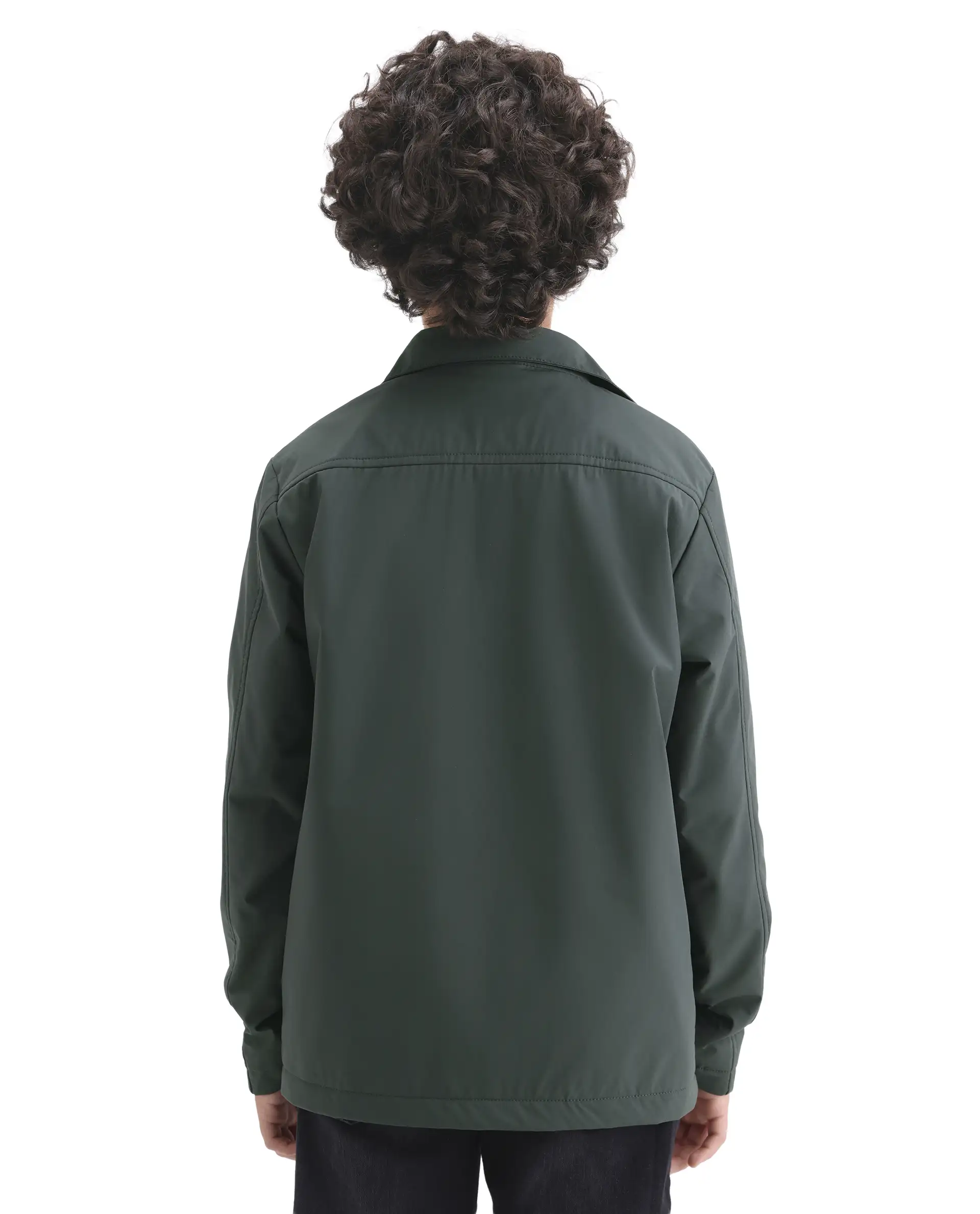Rare Ones Kids Fagu-K Green Polyester Button Closure Flat Collar Plain Full Sleeves Regular Fit Jacket - Image 7