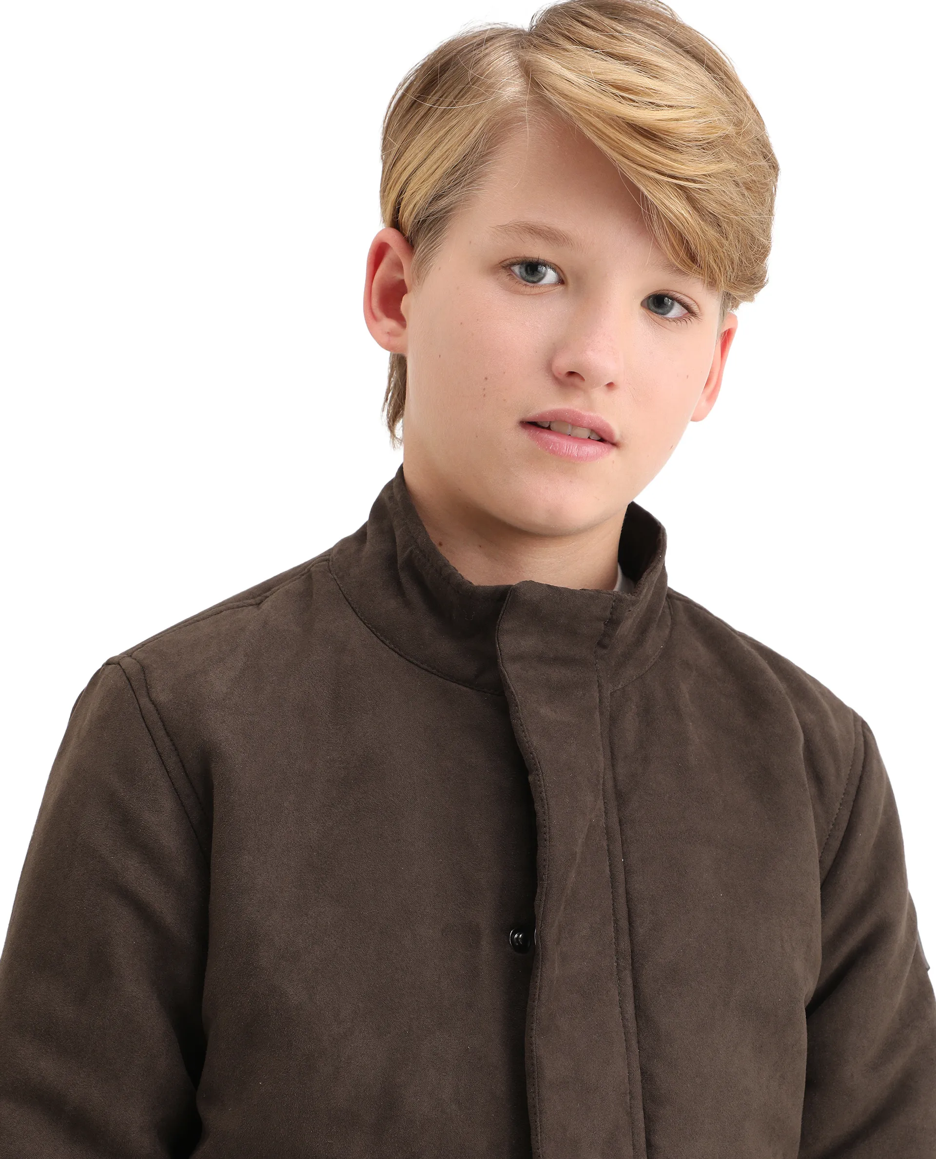 Rare Ones Kids Katpil-25 Brown Polyester Zipper Closure High Neck Plain Full Sleeves Regular Fit Jacket - Image 4