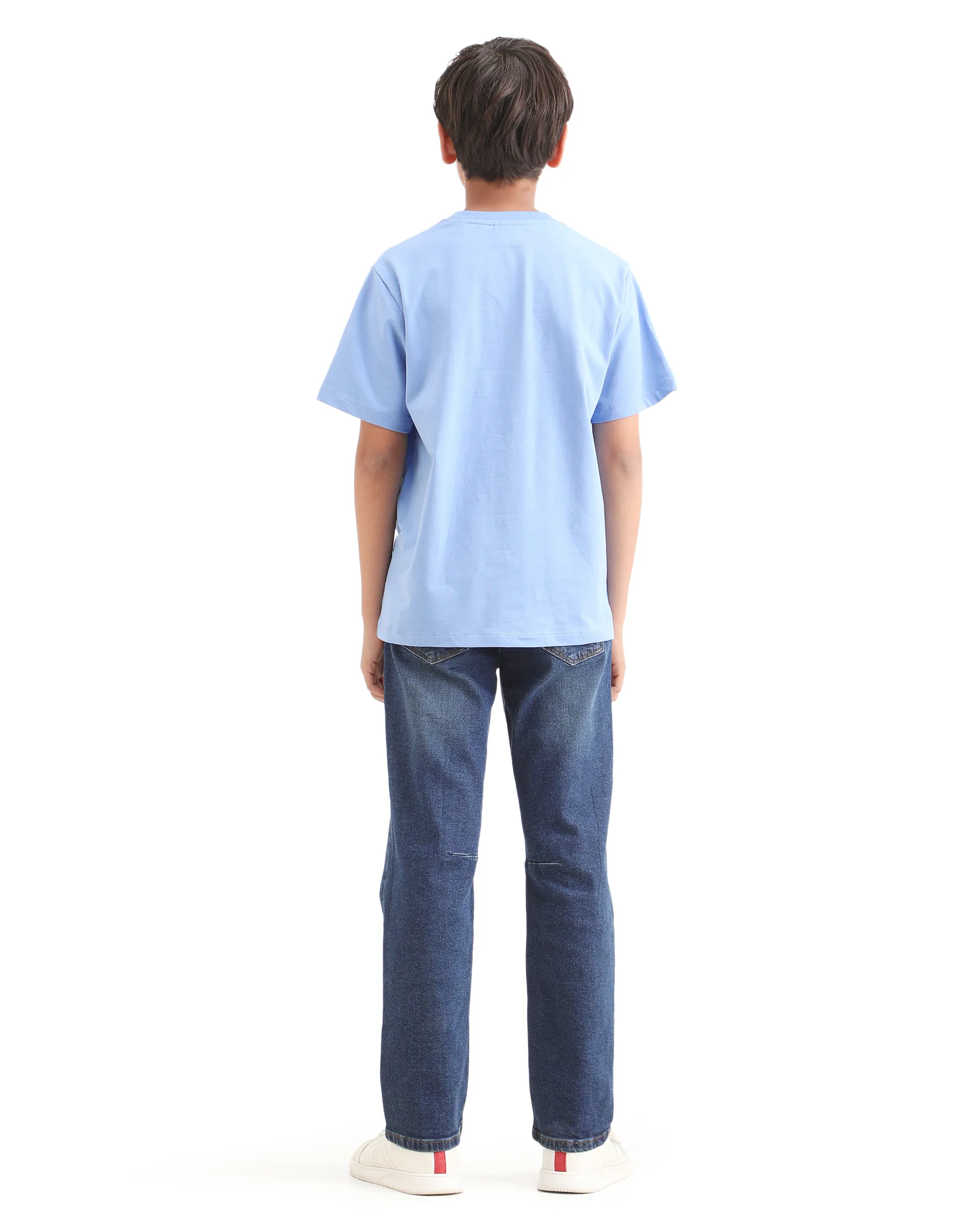 Rare Ones Kids Colt Blue Cotton Blend Button And Zipper Closure Plain Regular Fit Jeans - Image 8