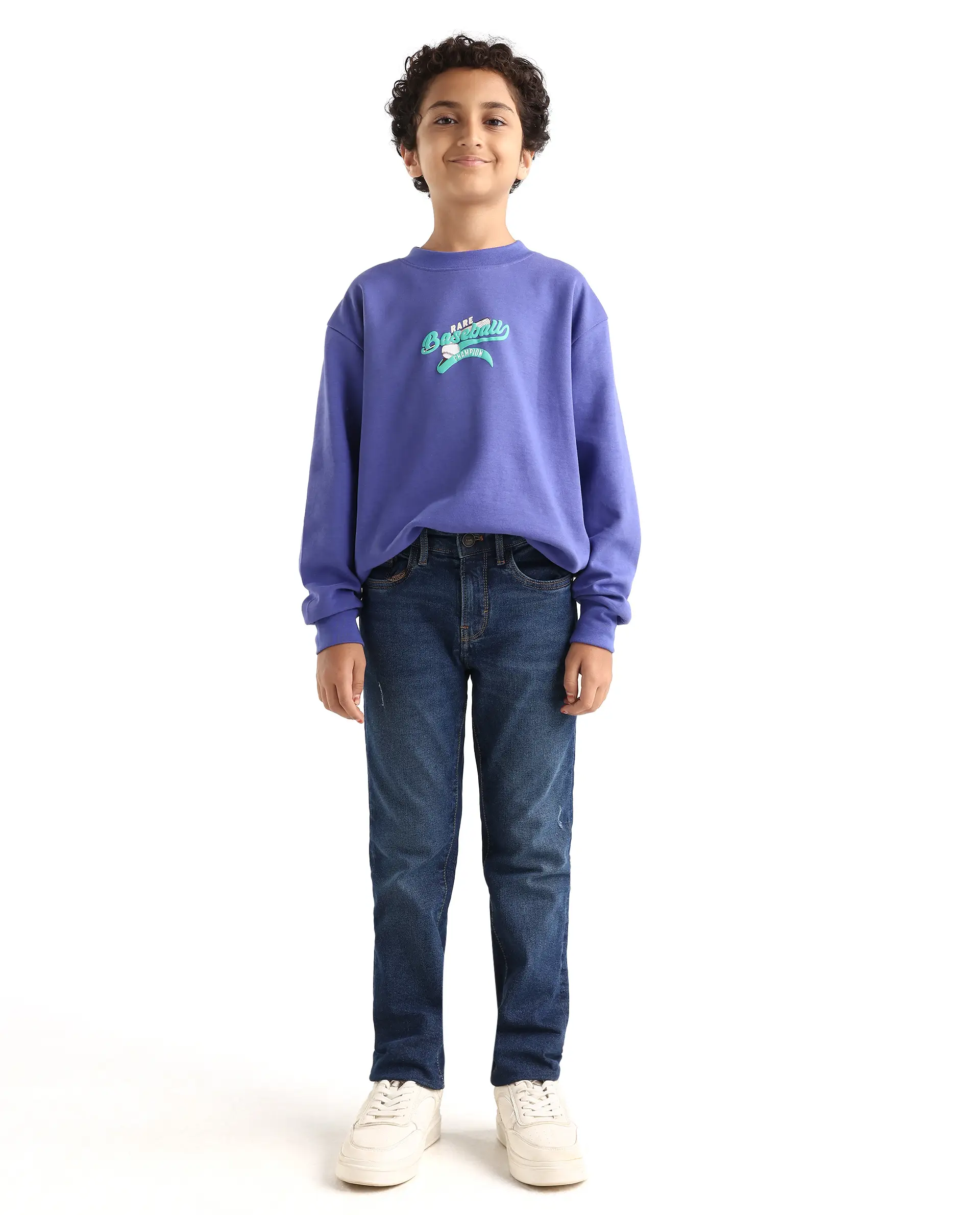 Rare Ones Kids Colton Dark Blue Cotton Blend Button And Zipper Closure Plain Slim Fit Jeans - Image 3