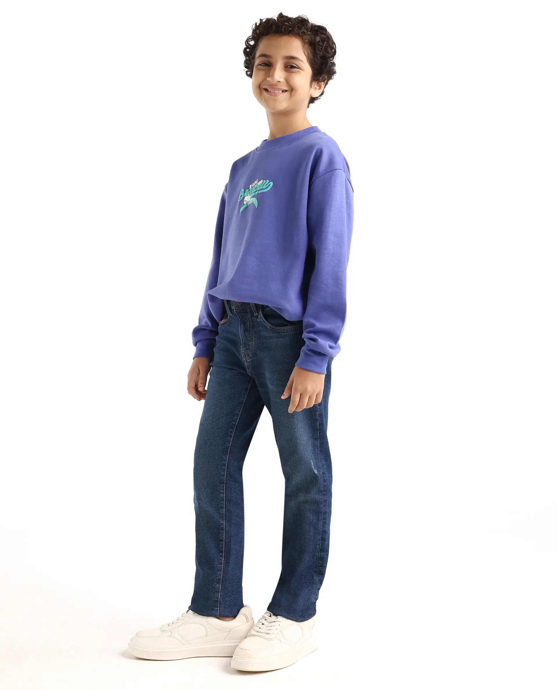 Rare Ones Kids Colton Dark Blue Cotton Blend Button And Zipper Closure Plain Slim Fit Jeans - Image 4