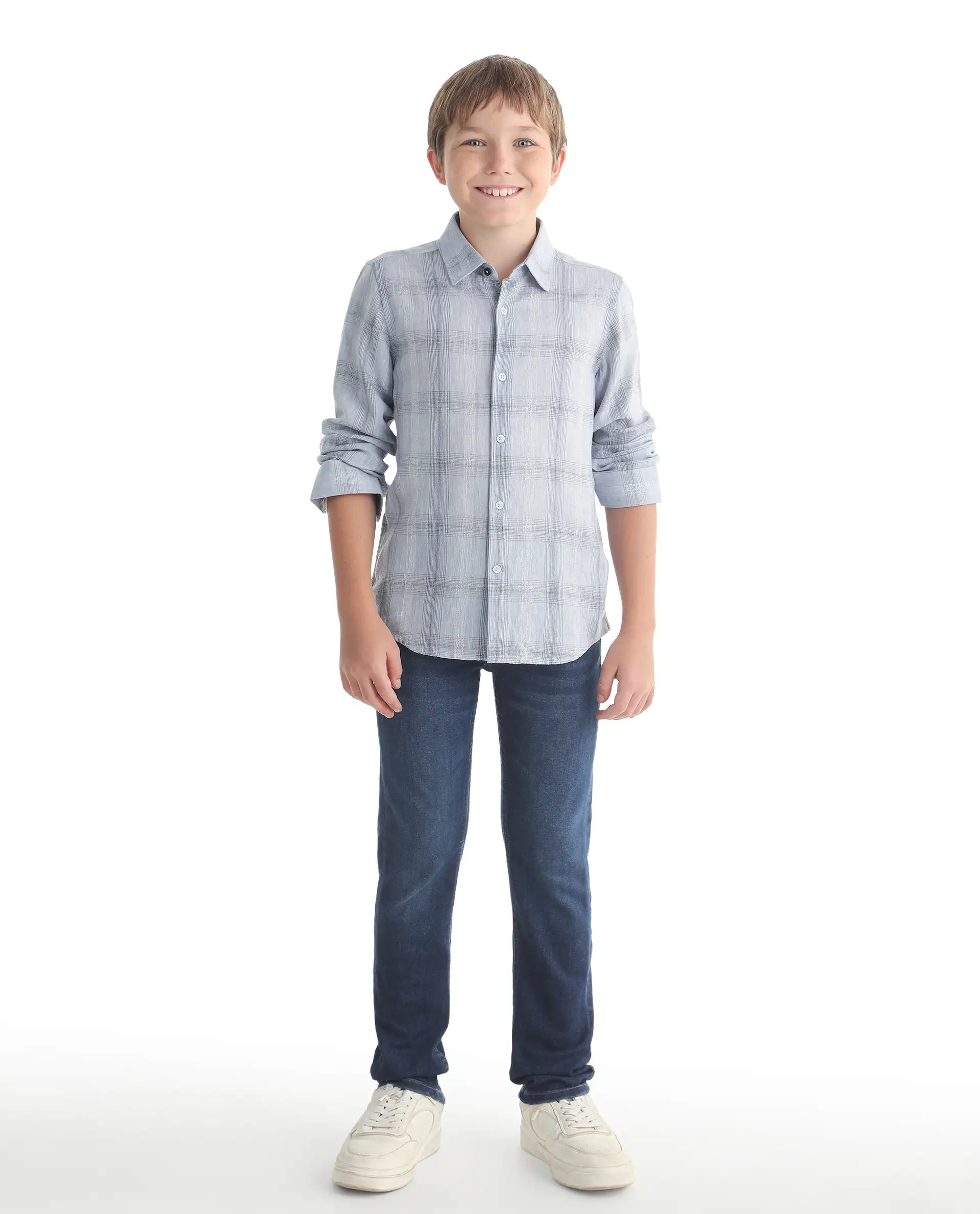 Rare Ones Kids Daito-1 Dark Blue Cotton Blend Shank Button Closure Slim Fit Jeans - Image 3