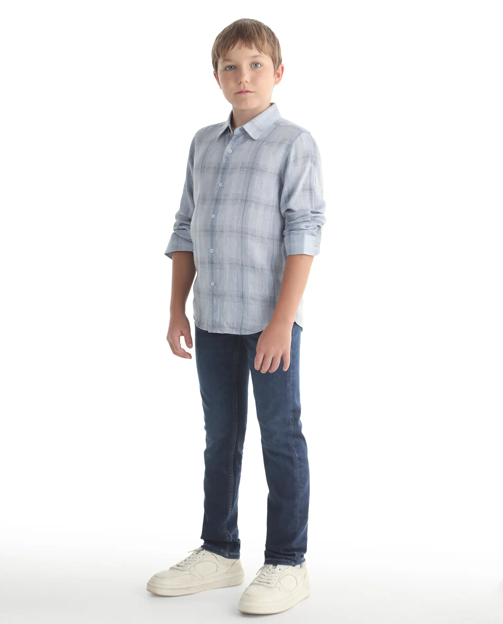 Rare Ones Kids Daito-1 Dark Blue Cotton Blend Shank Button Closure Slim Fit Jeans - Image 6