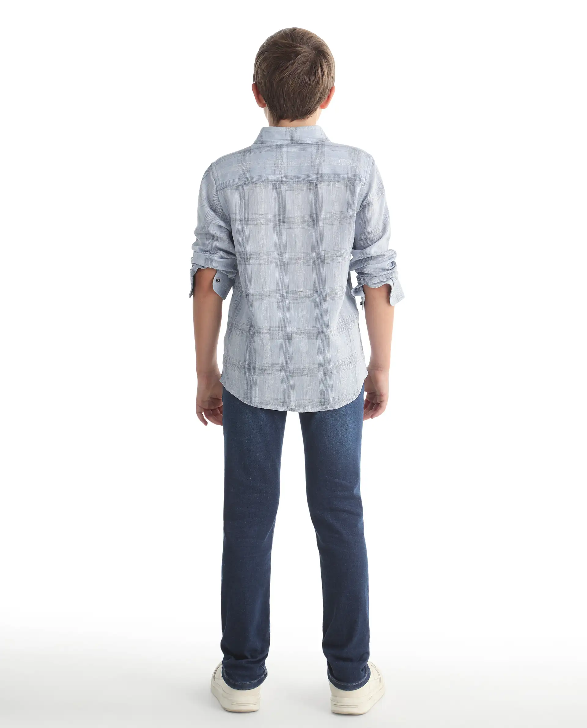 Rare Ones Kids Daito-1 Dark Blue Cotton Blend Shank Button Closure Slim Fit Jeans - Image 8