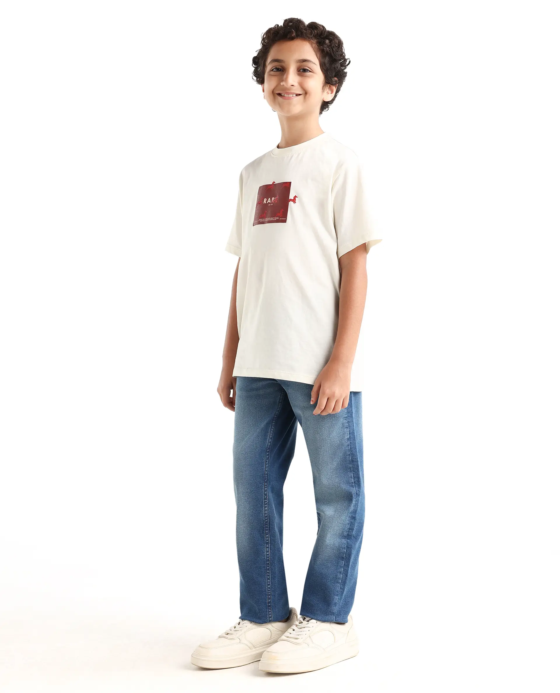Rare Ones Kids Daw Dark Blue Cotton Blend Button And Zipper Closure Plain Regular Fit Jeans - Image 5