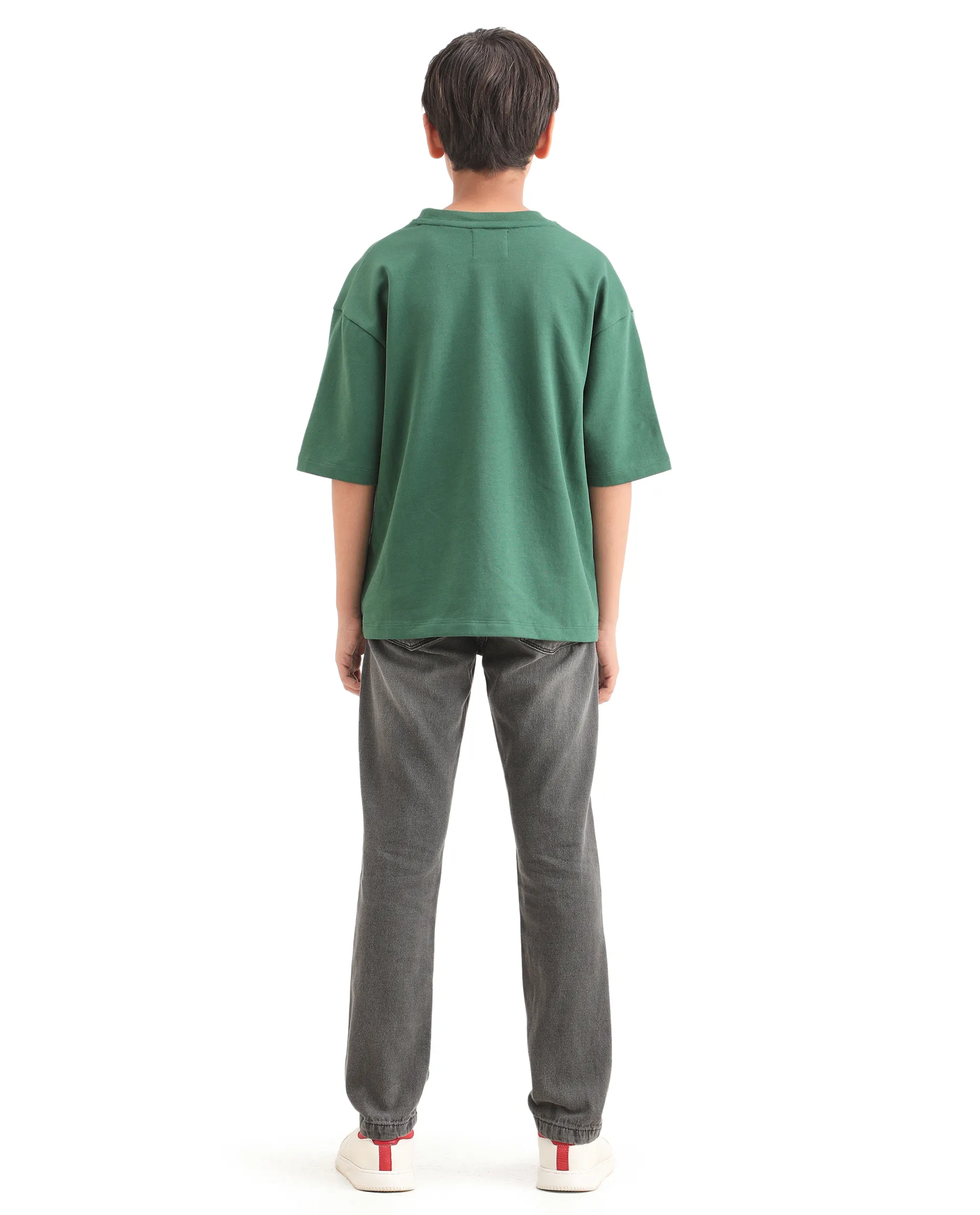 Rare Ones Kids Fazz Grey Cotton Button And Zipper Closure Plain Slim Fit Jeans - Image 7