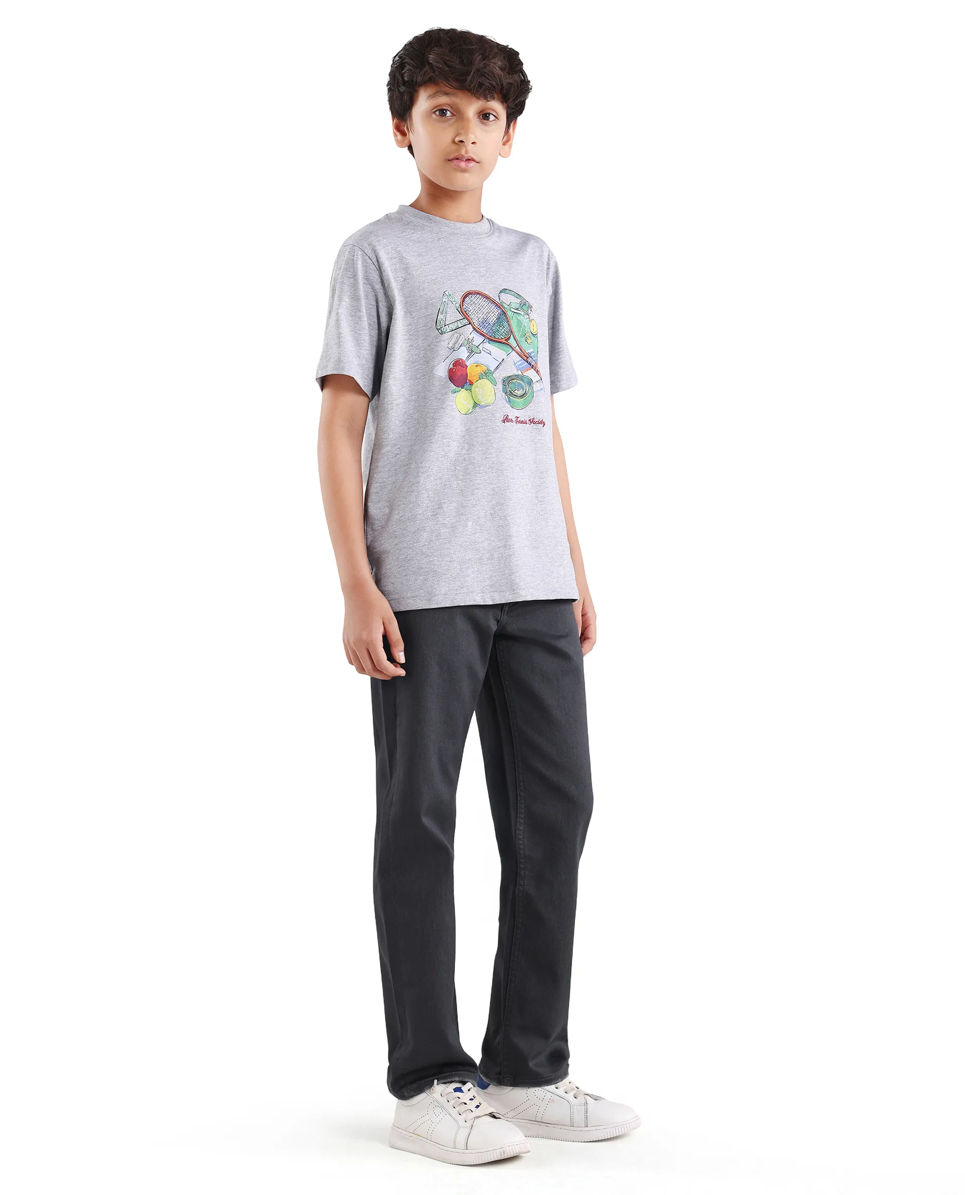Rare Ones Kids Gavin Grey Cotton Blend Shank Button Closure Regular Fit Jeans - Image 7