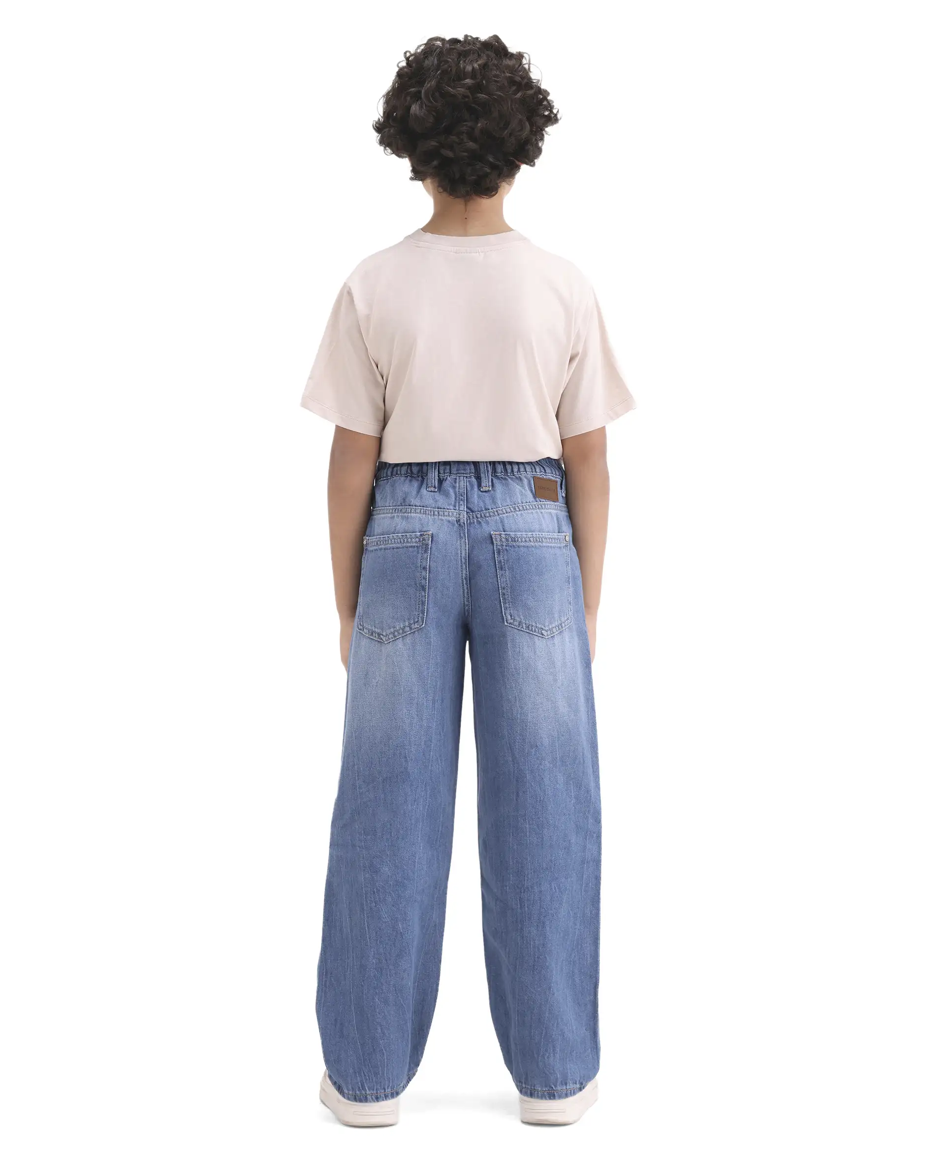 Rare Ones Kids Kasen-1 Blue Cotton Blend Shank Button Closure Slouchy Fit Jeans - Image 7
