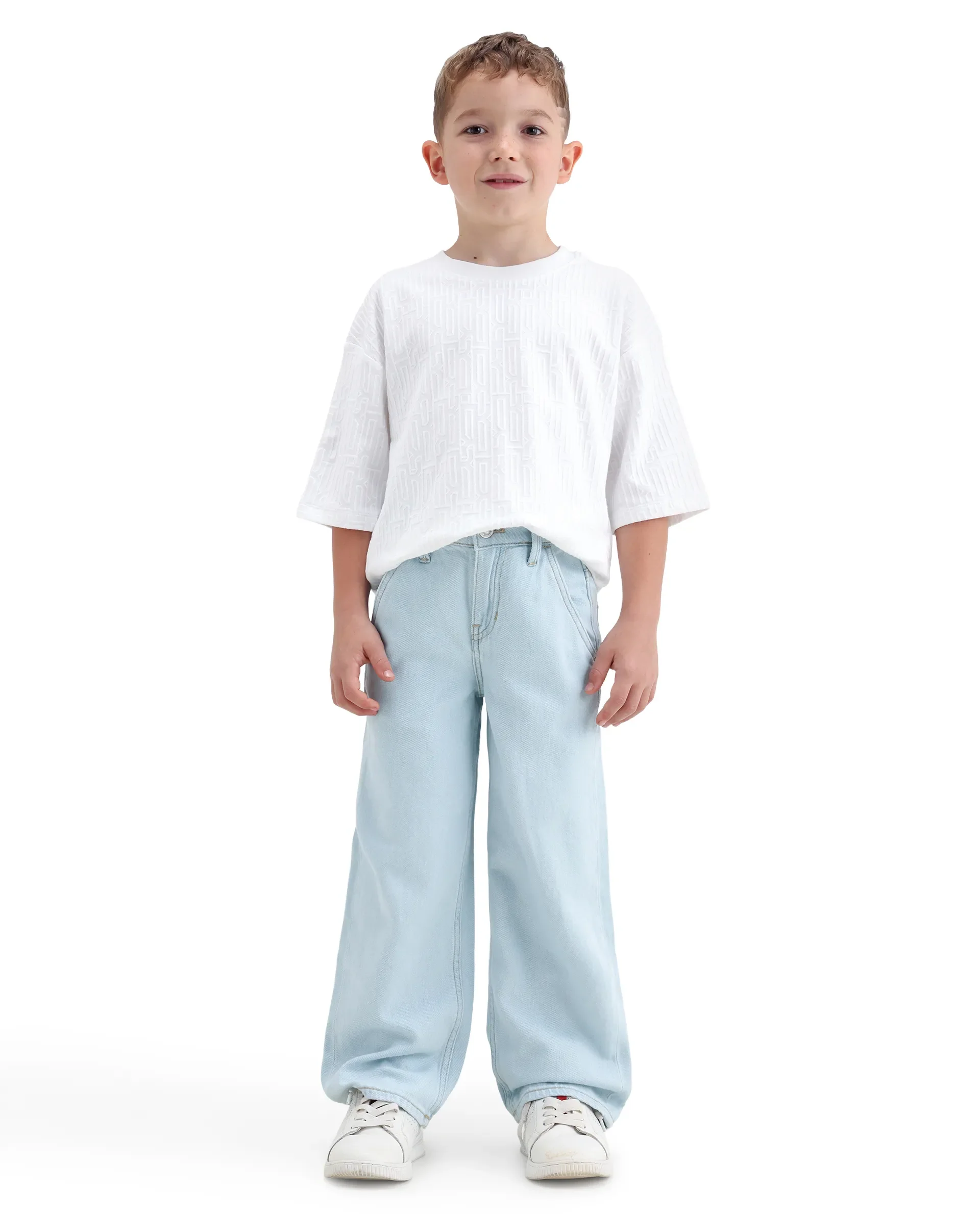 Rare Ones Kids Kasen-2 Light Blue Cotton Blend Shank Button Closure Slouchy Fit Jeans - Image 3