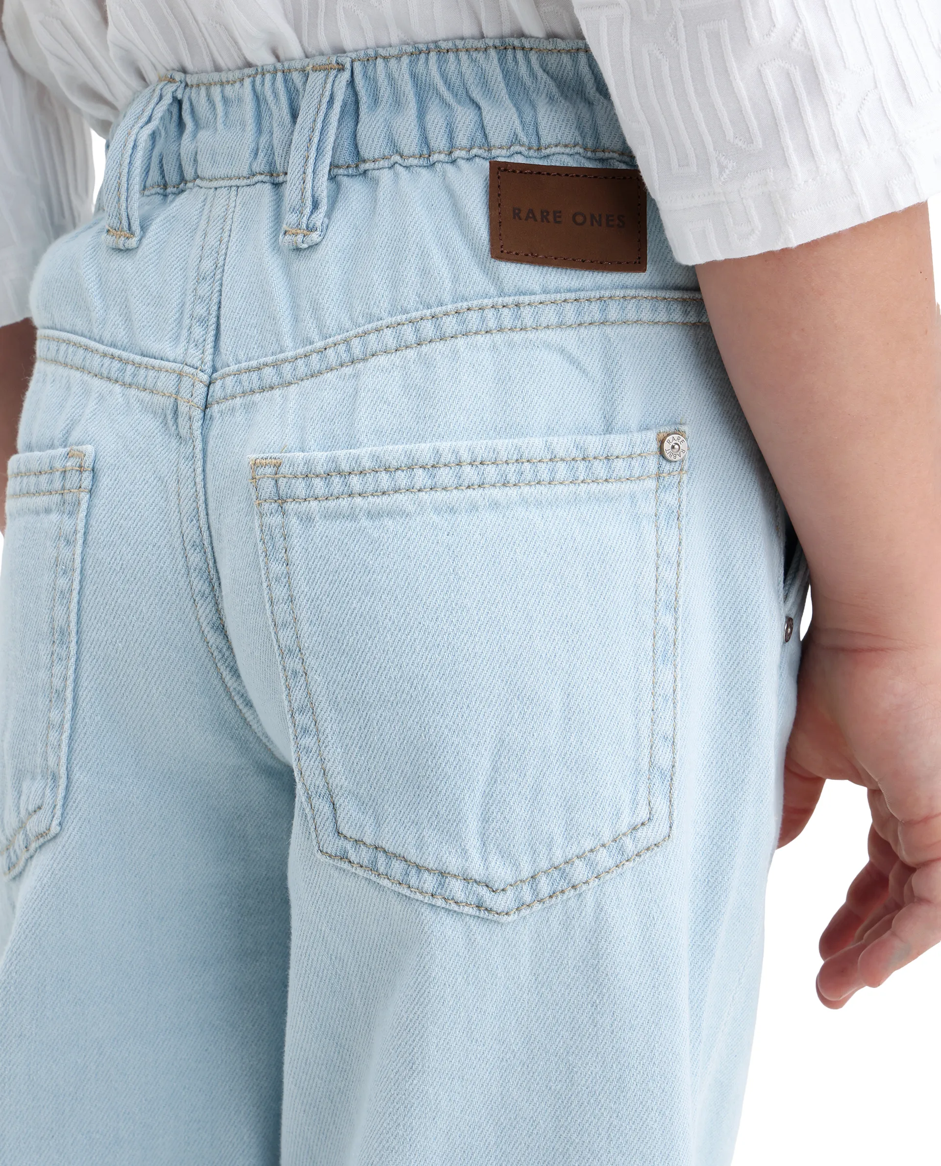 Rare Ones Kids Kasen-2 Light Blue Cotton Blend Shank Button Closure Slouchy Fit Jeans - Image 6