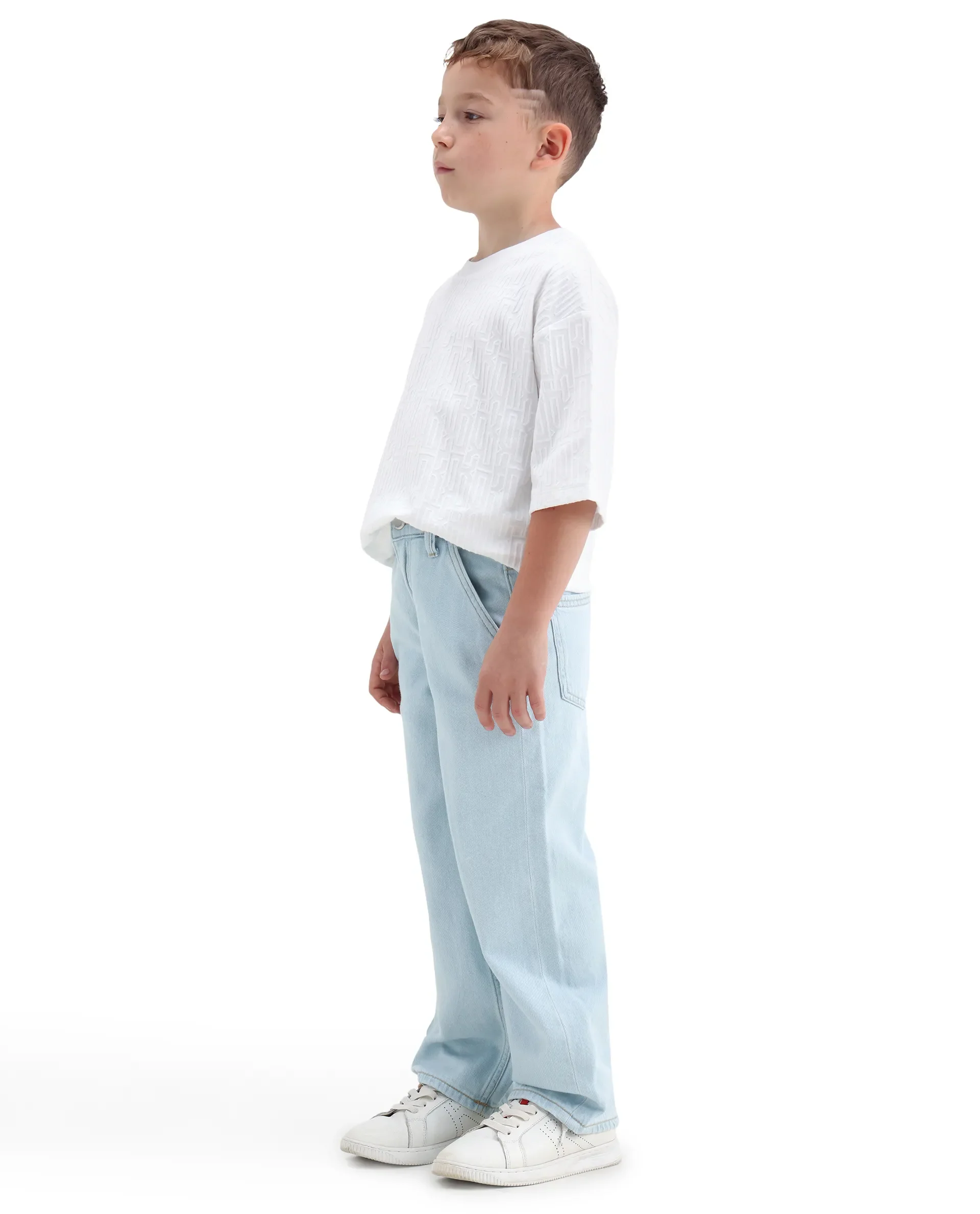 Rare Ones Kids Kasen-2 Light Blue Cotton Blend Shank Button Closure Slouchy Fit Jeans - Image 7