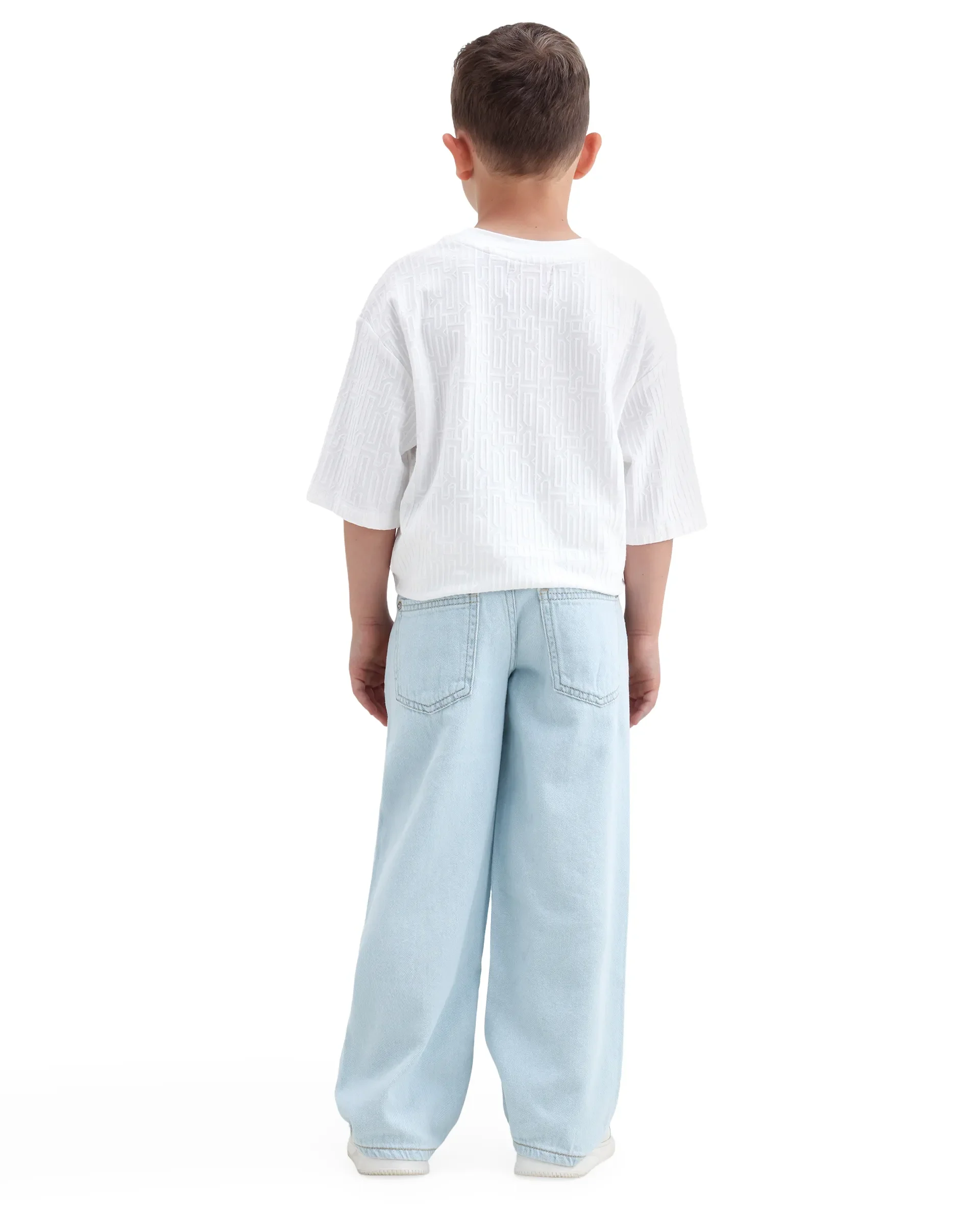 Rare Ones Kids Kasen-2 Light Blue Cotton Blend Shank Button Closure Slouchy Fit Jeans - Image 9