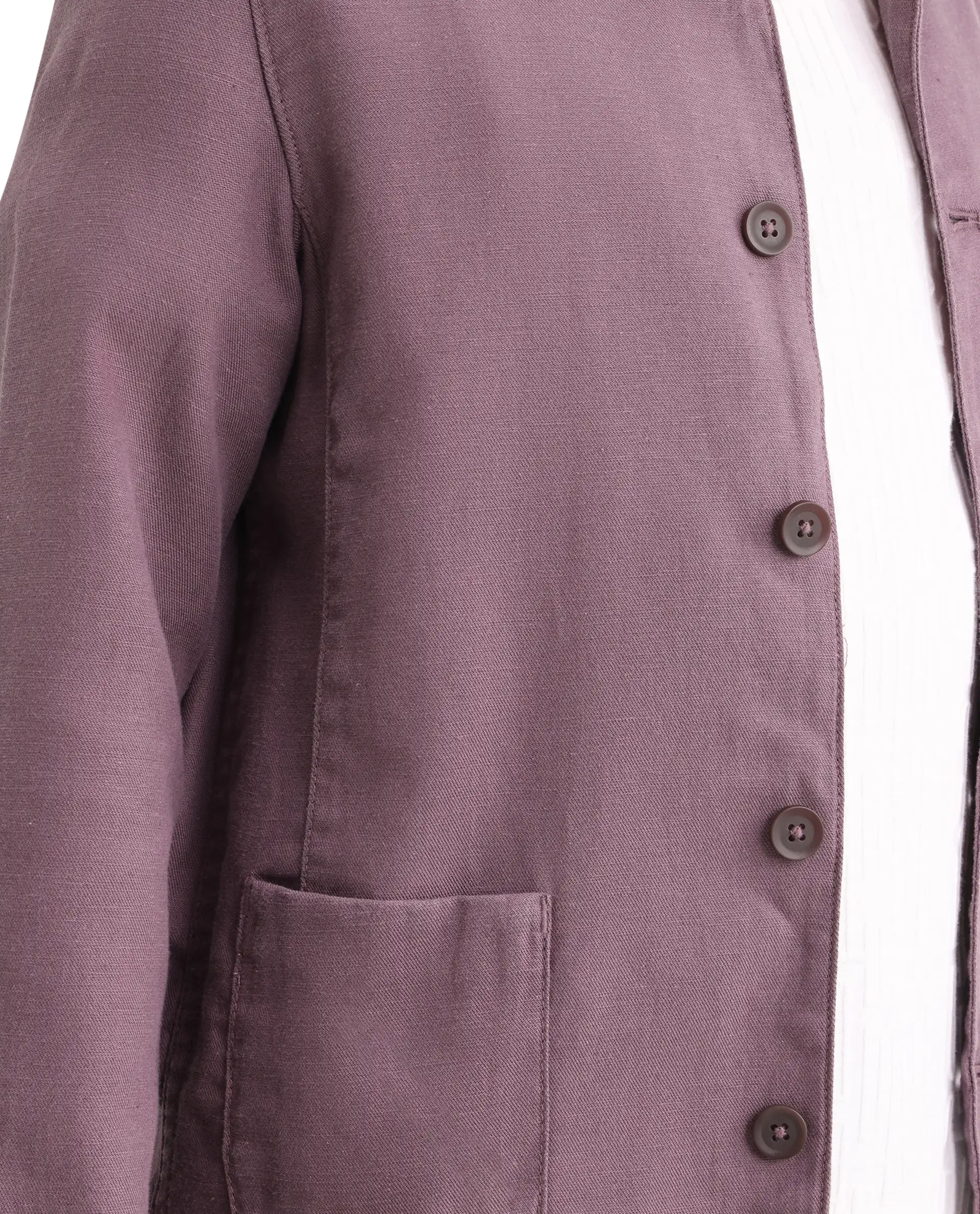 Rare Ones Kids Jensen Purple Lyocell Blend Solid Button Closure Tailored Fit Coat - Image 4