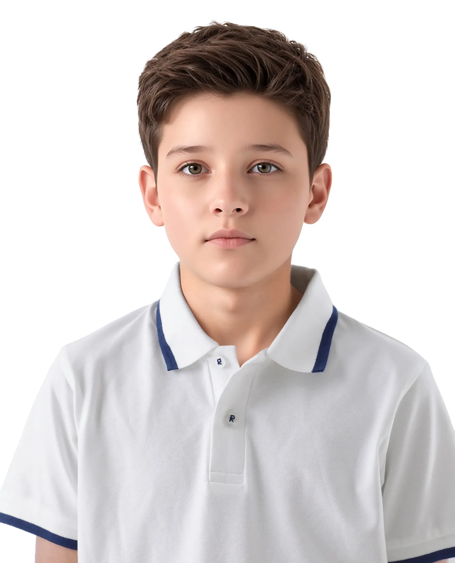 Rare Ones Kids Juno White Cotton Blend Half Sleeve Printed Regular Fit Polo - Image 4