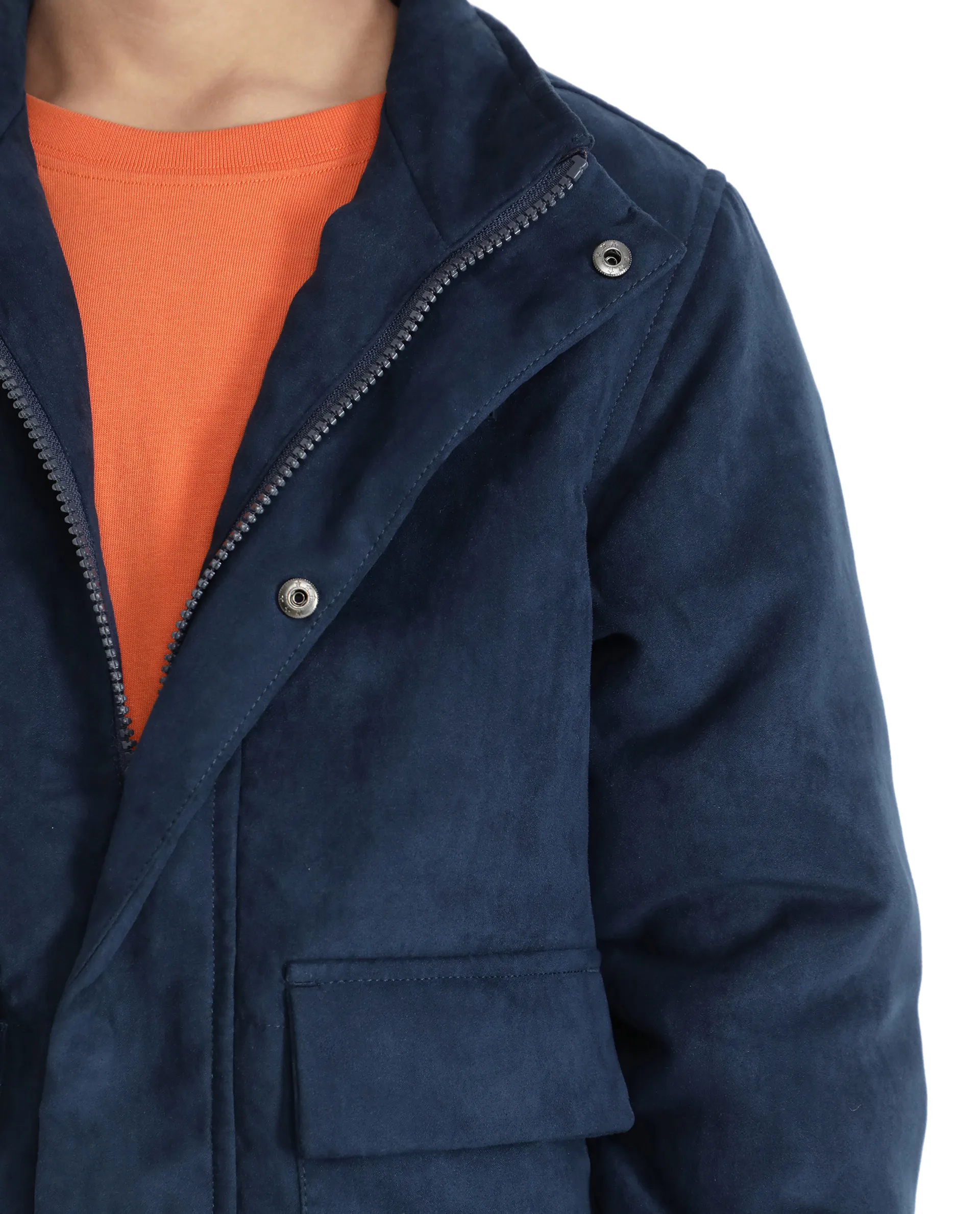 Rare Ones Kids Katpil Dark Blue Polyester Full Sleeve Solid Jacket - Image 5