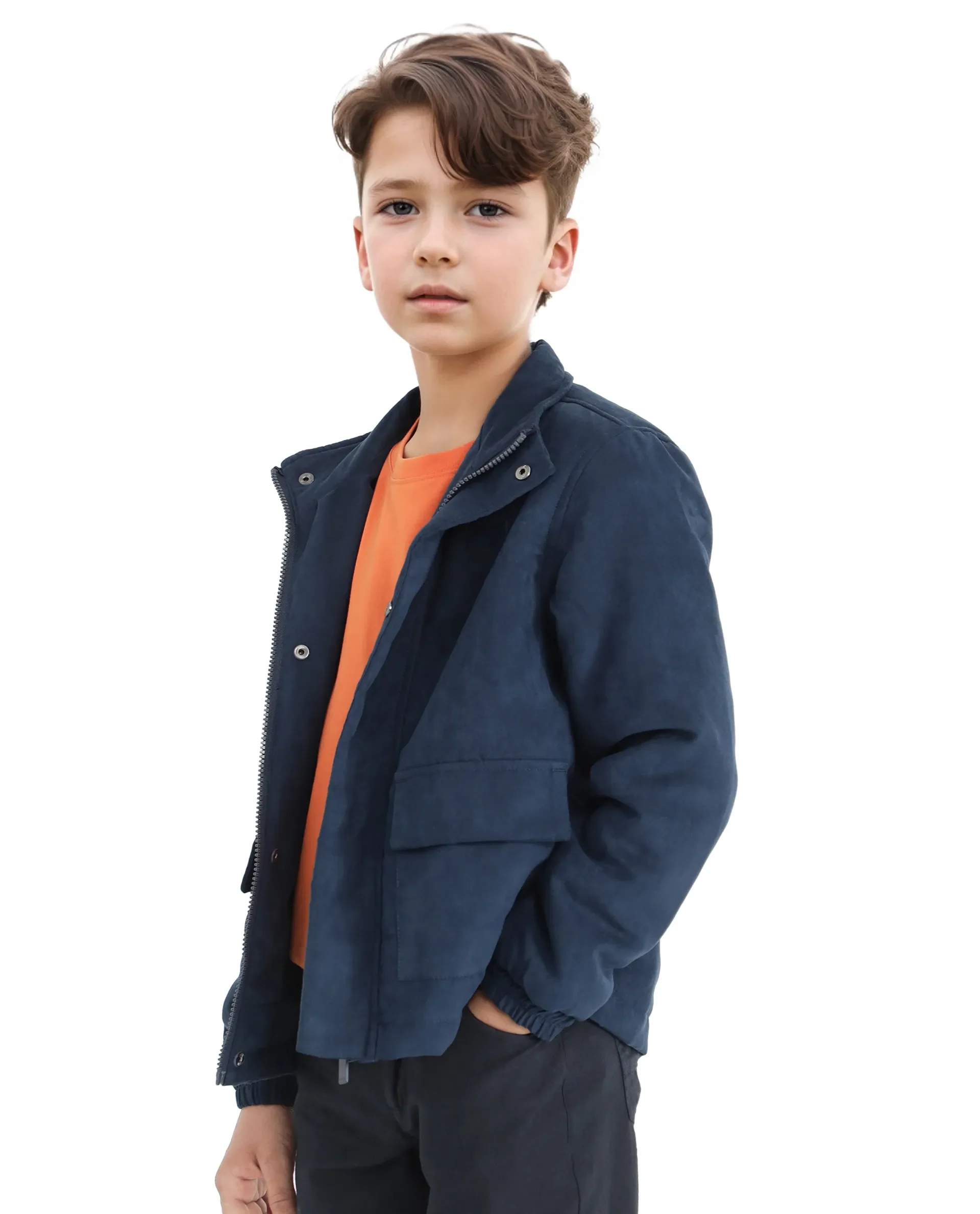 Rare Ones Kids Katpil Dark Blue Polyester Full Sleeve Solid Jacket - Image 8