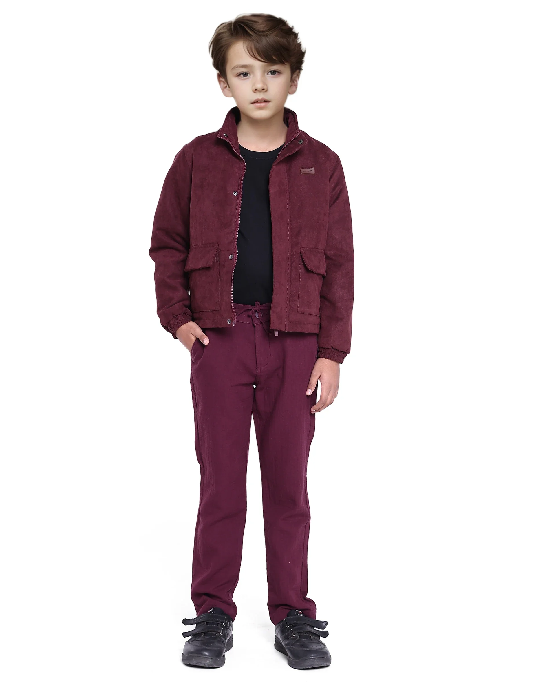 Rare Ones Kids Katpil Maroon Polyester Full Sleeve Solid Jacket - Image 2