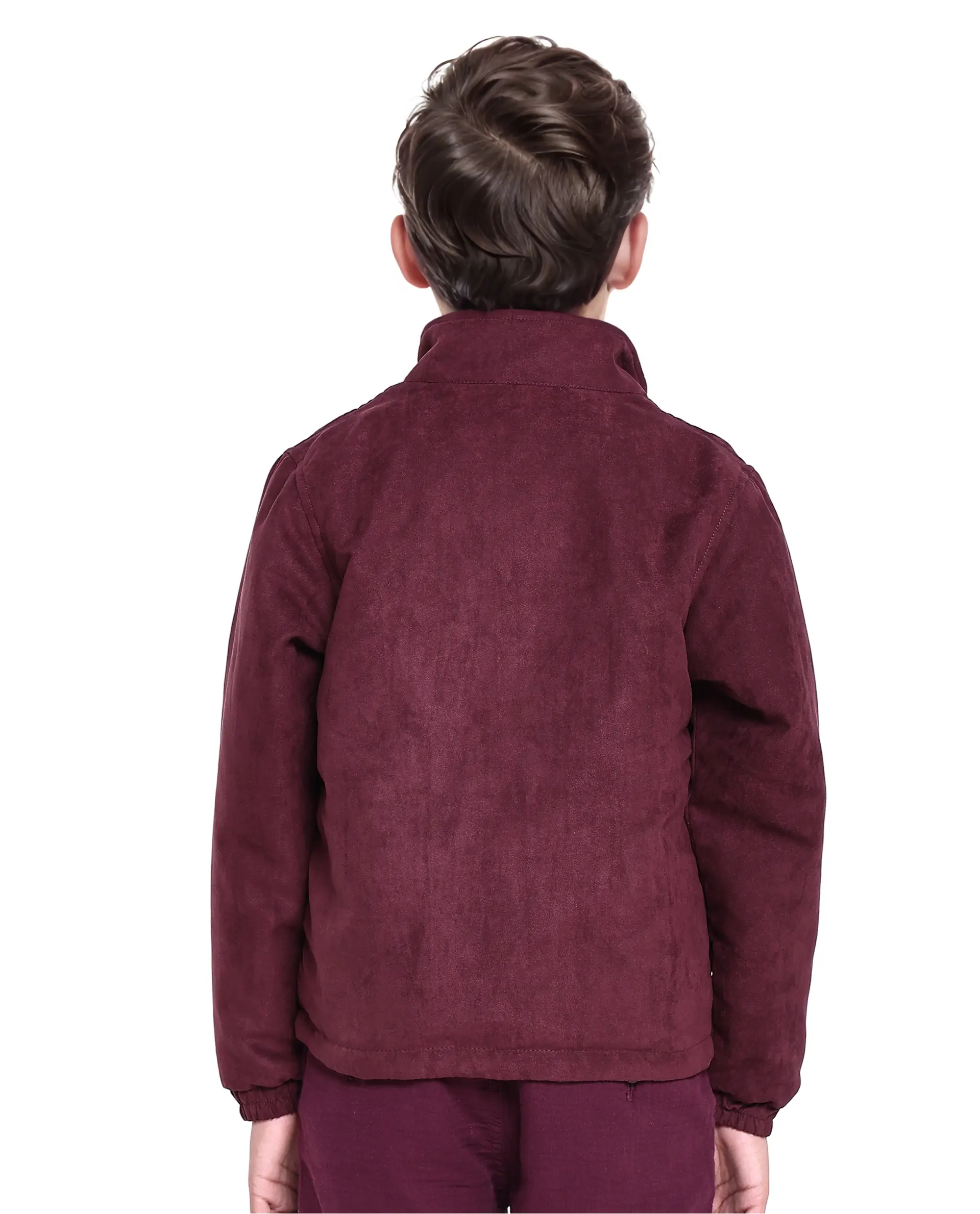 Rare Ones Kids Katpil Maroon Polyester Full Sleeve Solid Jacket - Image 8