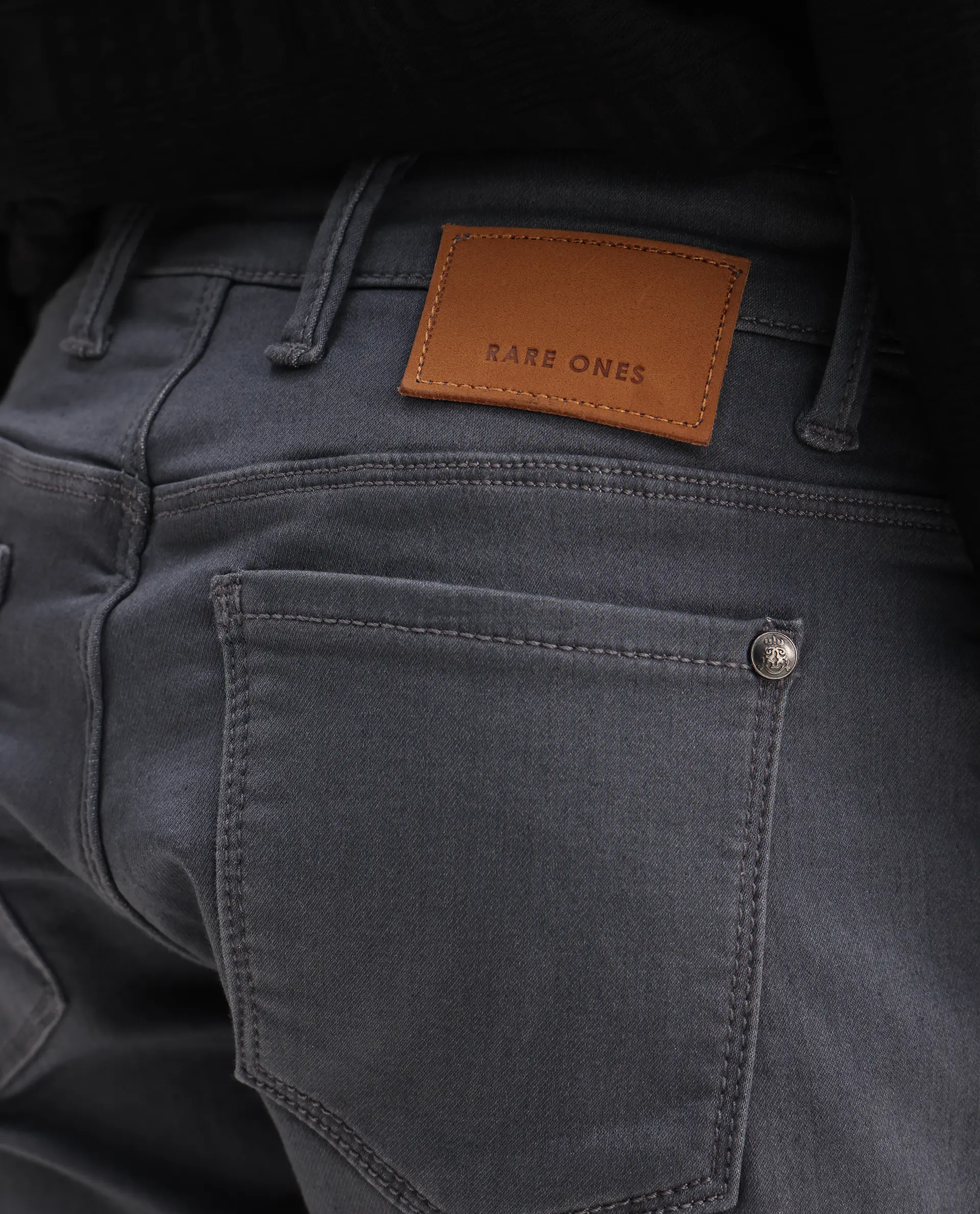 Rare Ones Kids Kino-25 Grey Cotton Blend Button Closure Regular Fit Jeans - Image 5