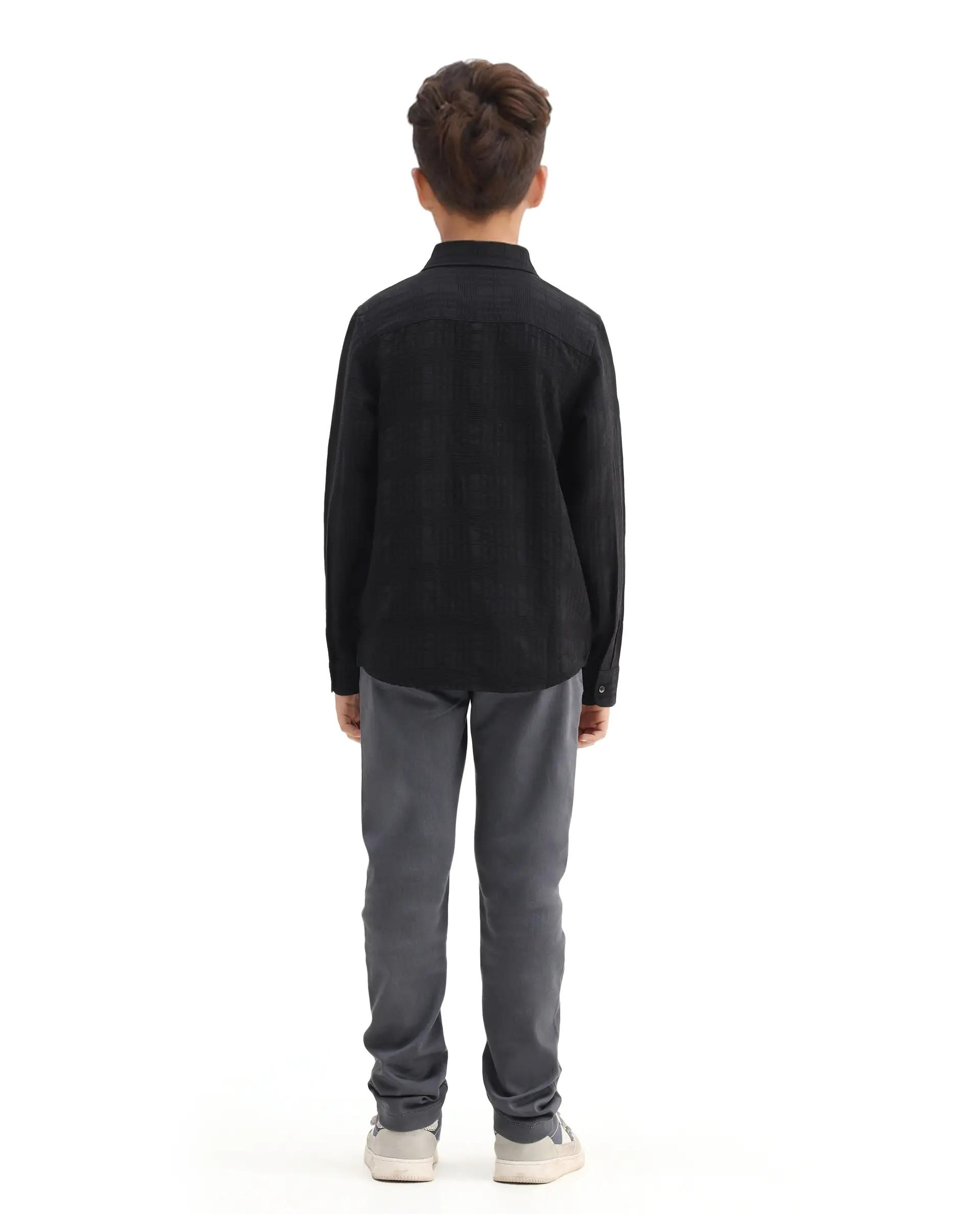 Rare Ones Kids Kino-25 Grey Cotton Blend Button Closure Regular Fit Jeans - Image 8