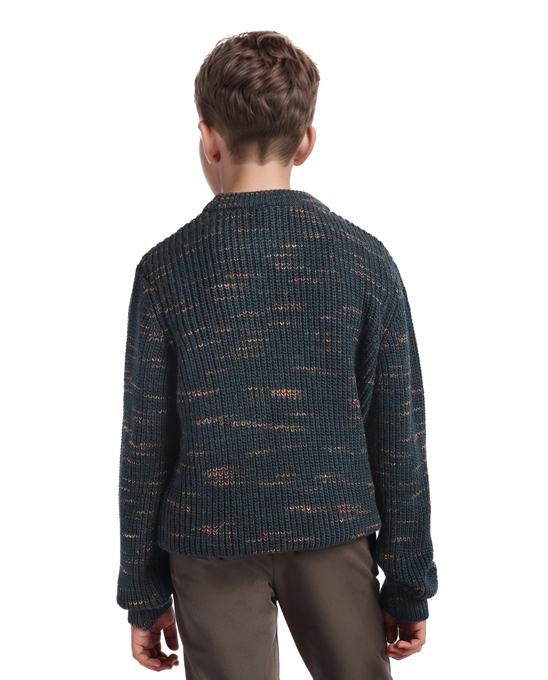 Rare Ones Kids Malto Dark Blue Acrylic Textured Pull-On Closure Regular Fit Sweater - Image 7