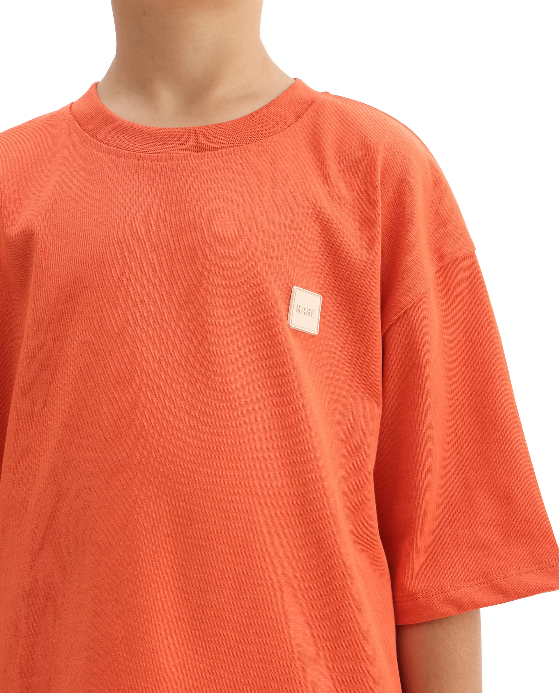 Rare Ones Kids Mercz Orange Cotton Printed Slip-On Closure Oversized Fit T-Shirt - Image 3