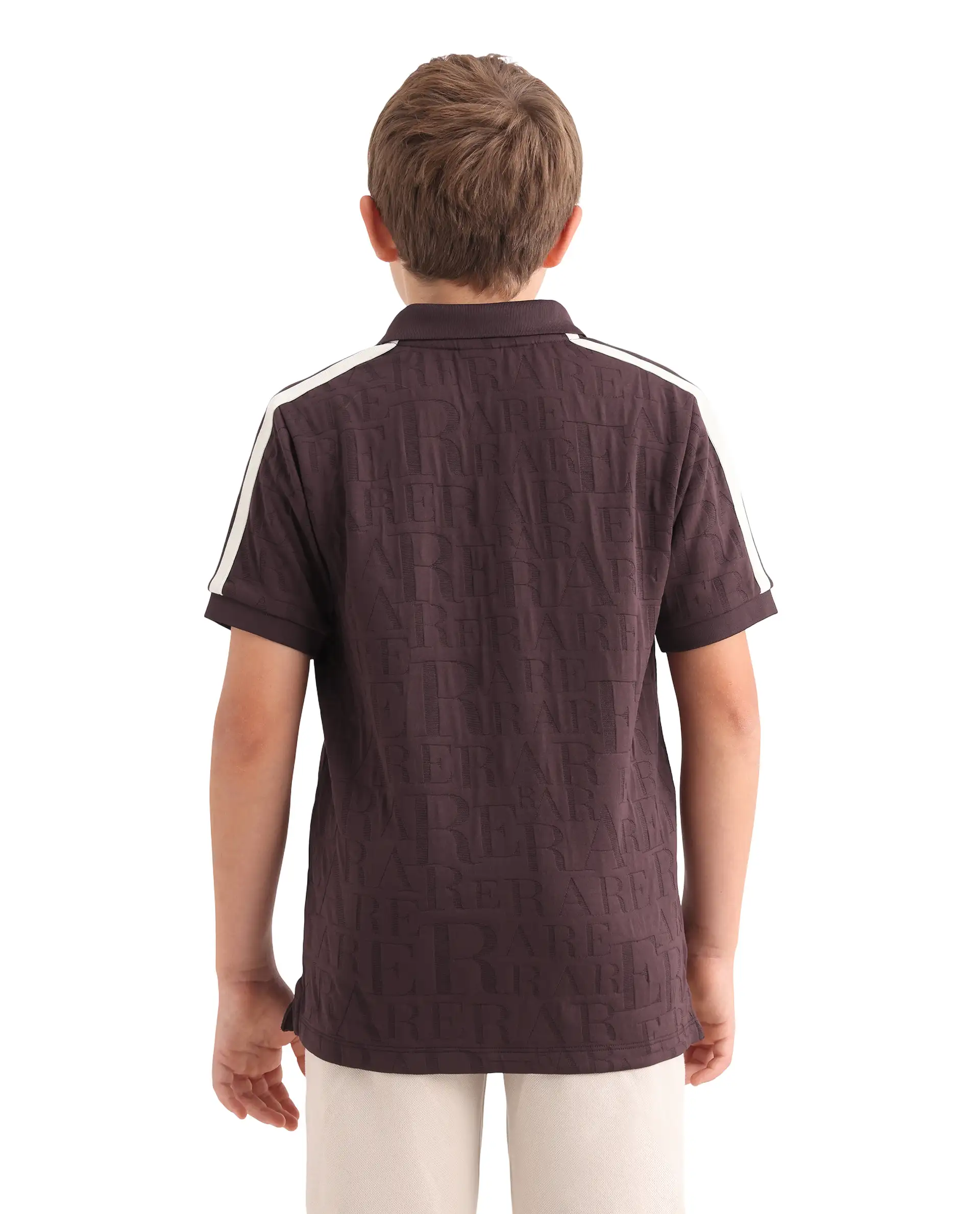 Rare Ones Kids Alti Brown Polyester Blend Button Closure Spread Collar All Over Print Regular Fit Polo - Image 7